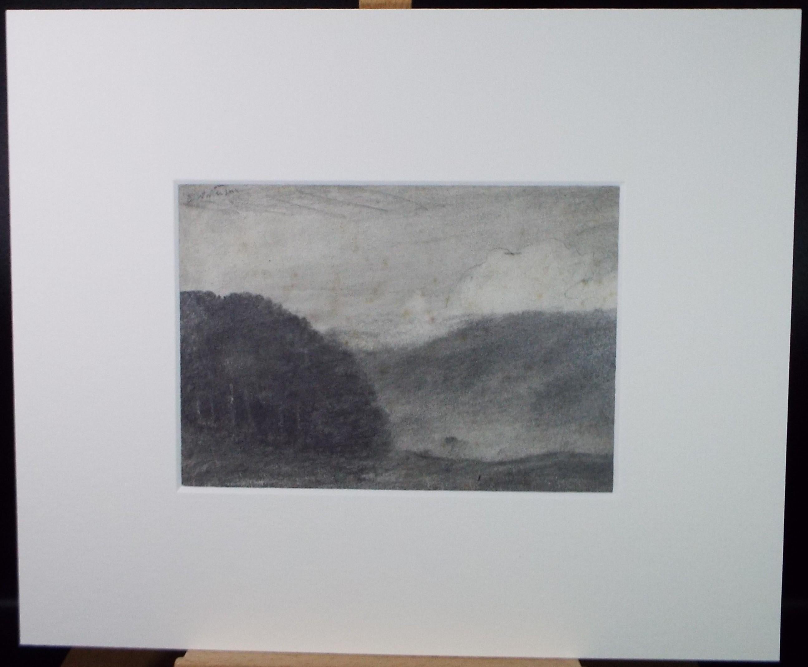 Original Pencil Drawing, Valley Landscape', David Waterson RE FSA (1870-1954) circa 1900