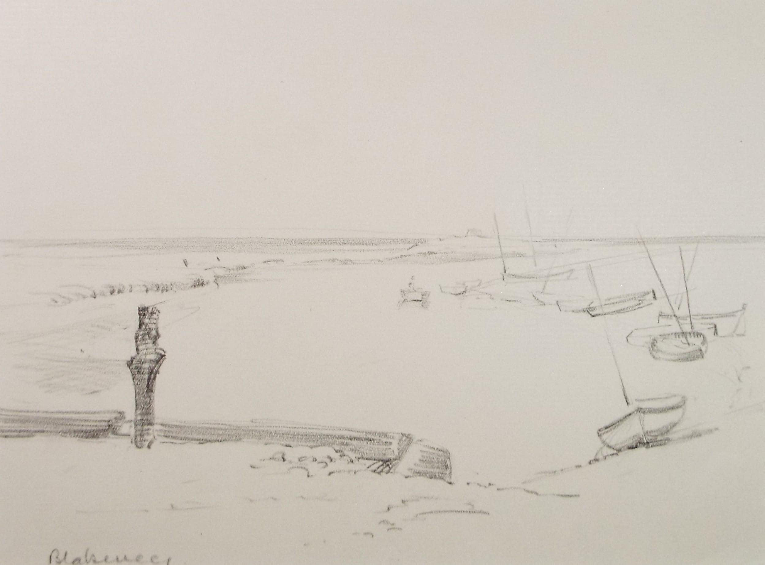 Original Pencil Sketch,'Blakeney', Hilda Burford (1887-1957)