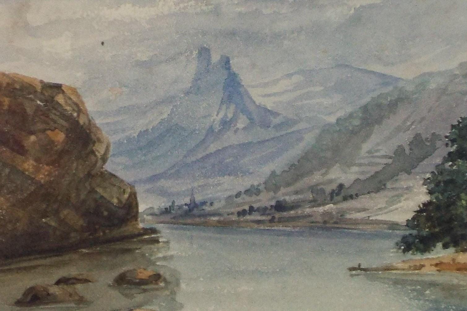 Original Watercolour, 'River Landscape', Late 19th Century, Artist Unknown