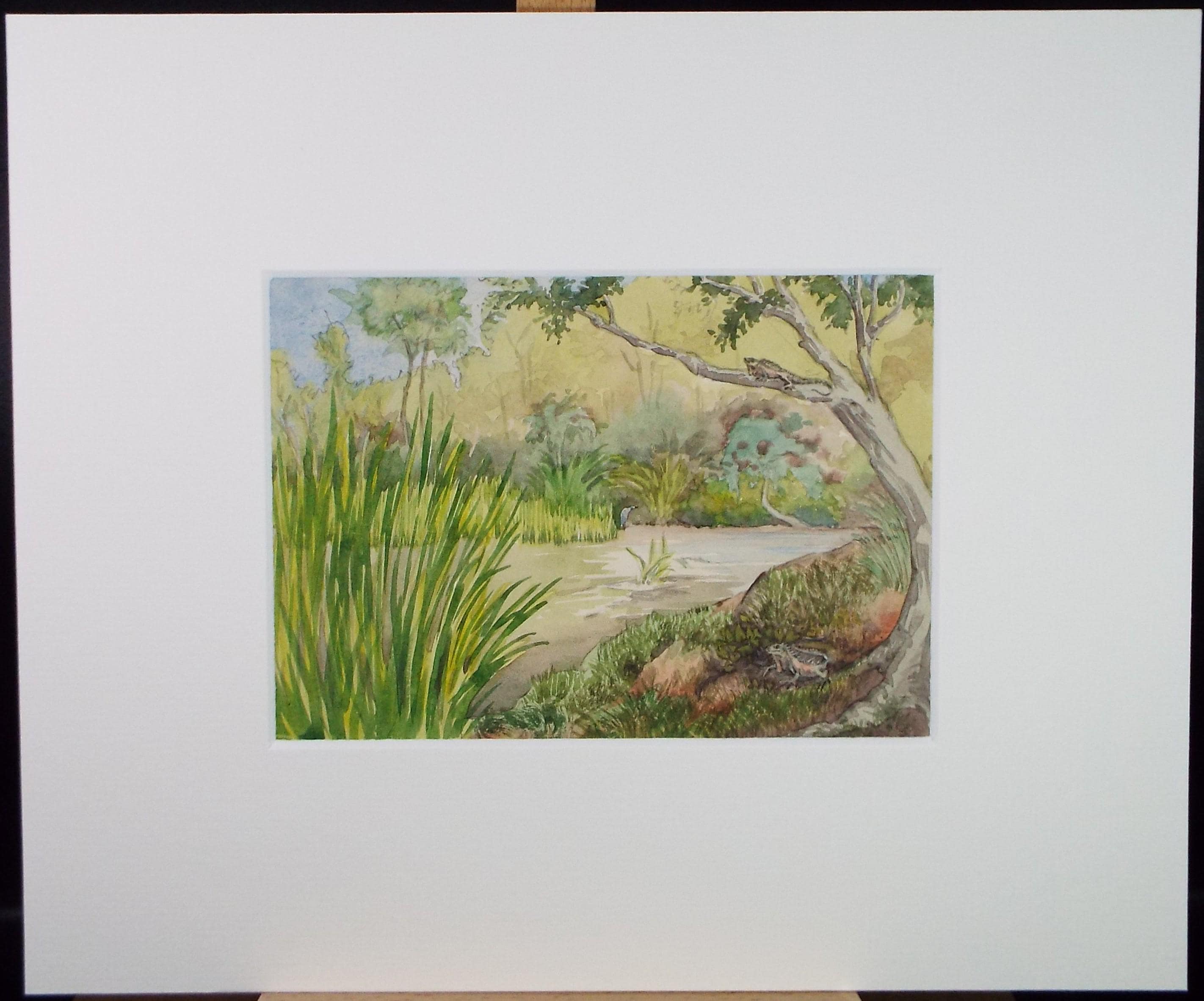 Original Watercolour, 'Tropical Landscape', Circa 1950's, Ivy T. Attwell (1895-1985)