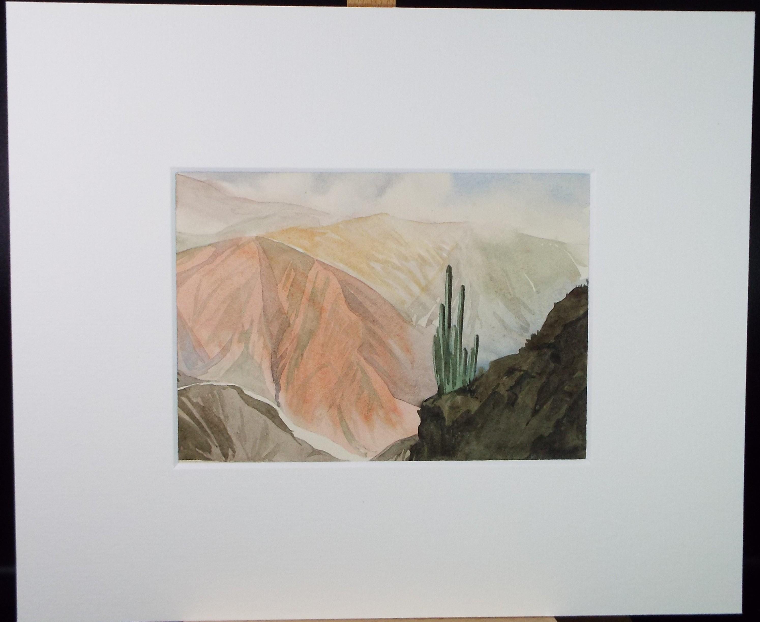 Original Watercolour, 'Mountainous Landscape', Circa 1950's, Ivy T. Attwell (1895-1985)