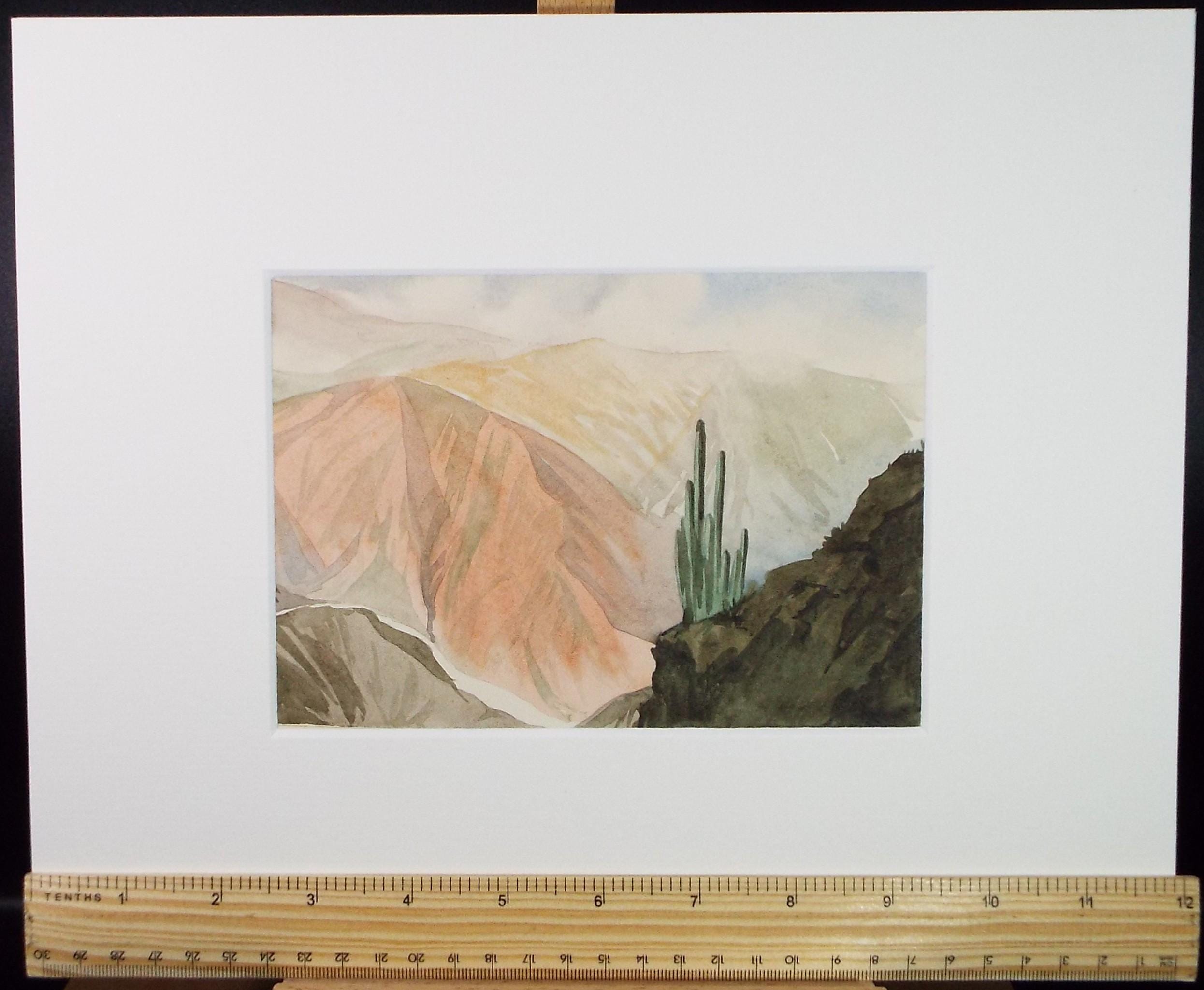 Original Watercolour, 'Mountainous Landscape', Circa 1950's, Ivy T. Attwell (1895-1985)