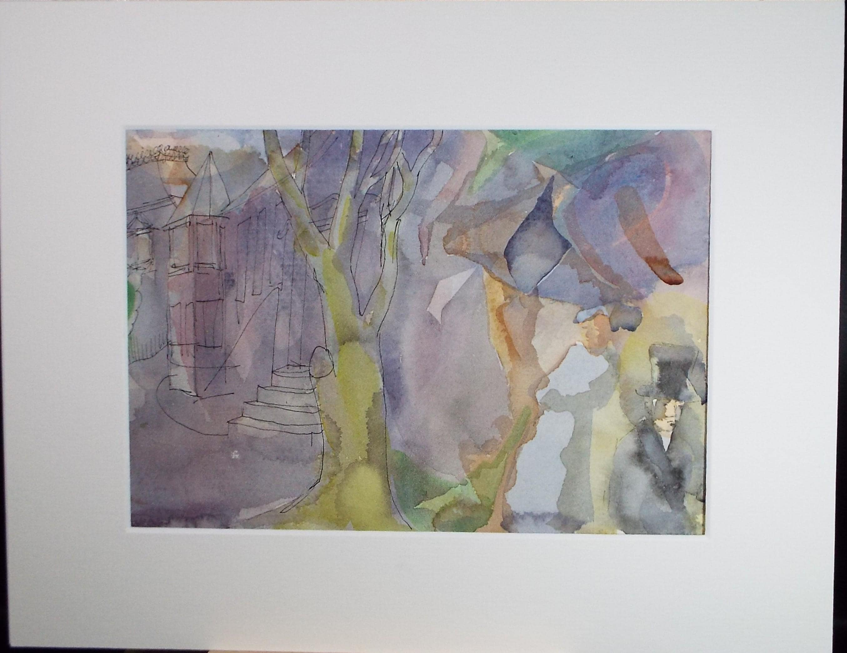 Original Watercolour, 'Figure & House in a Landscape, Circa 1950's, William D Clyne (1922-1981)