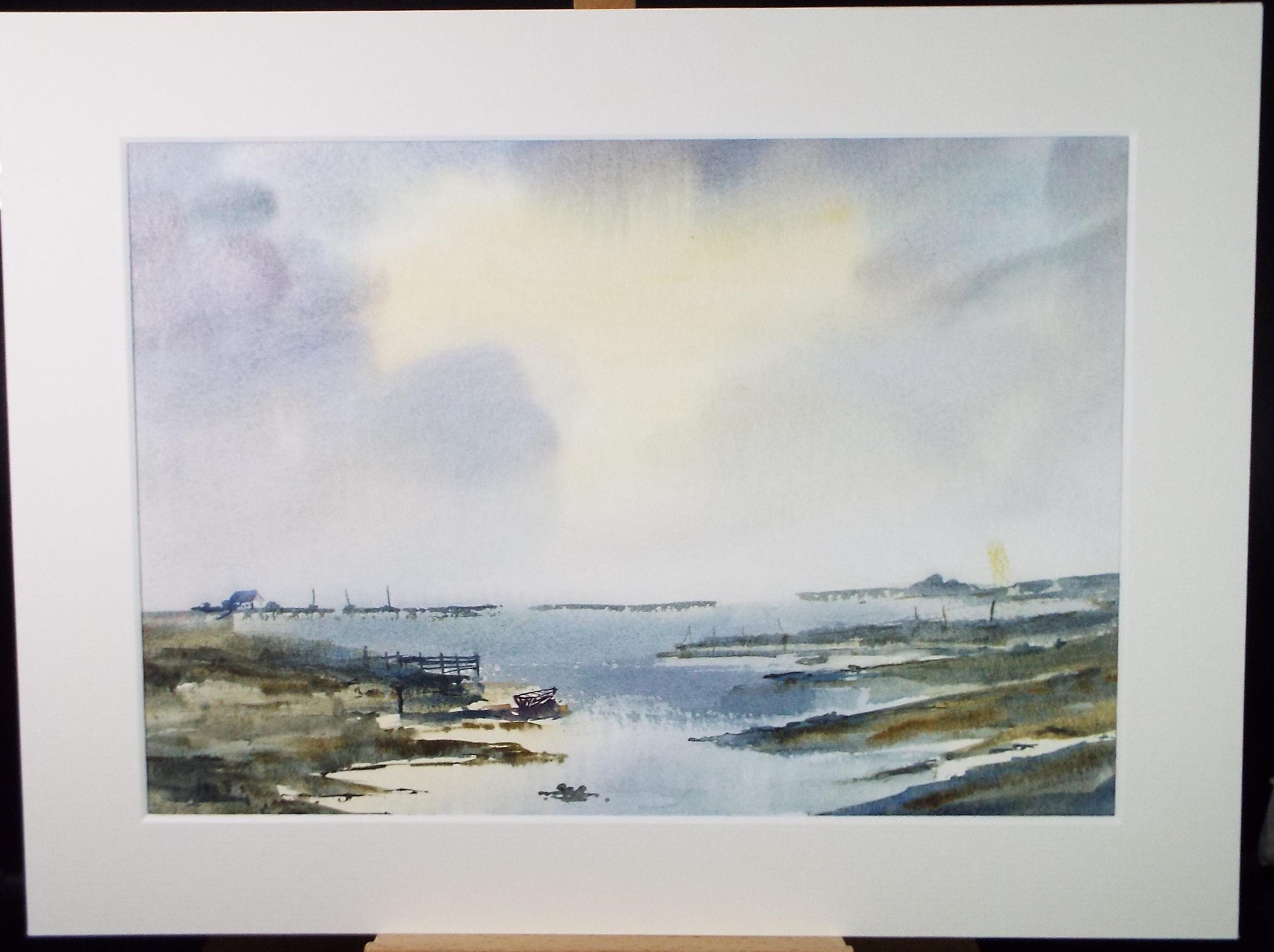 Original Watercolour, 'Flood Tide', Peter Grimer, Dated 2001
