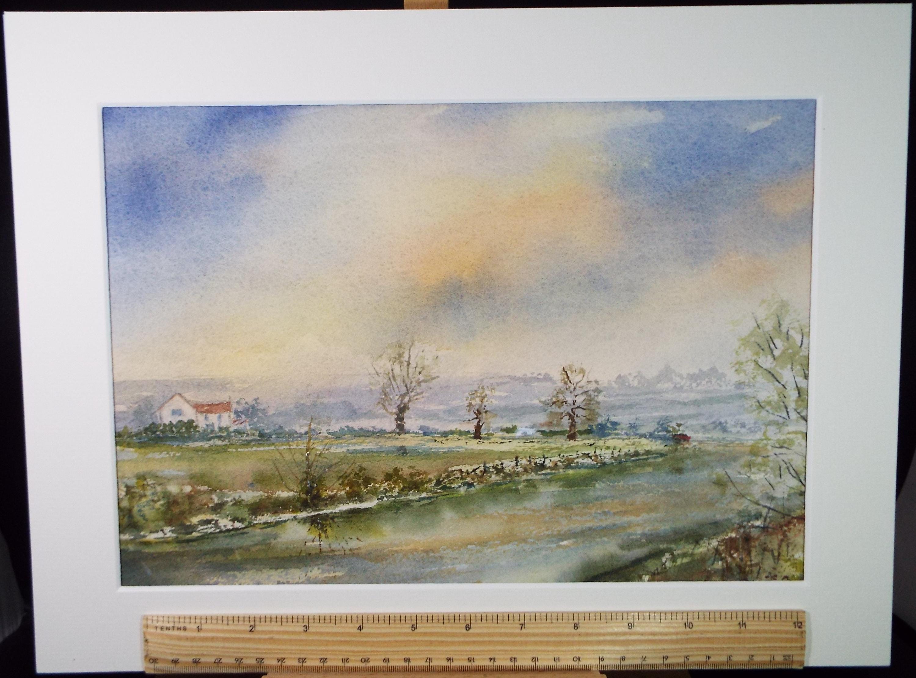 Original Watercolour, 'River Landscape', Peter Grimer, Dated 2000