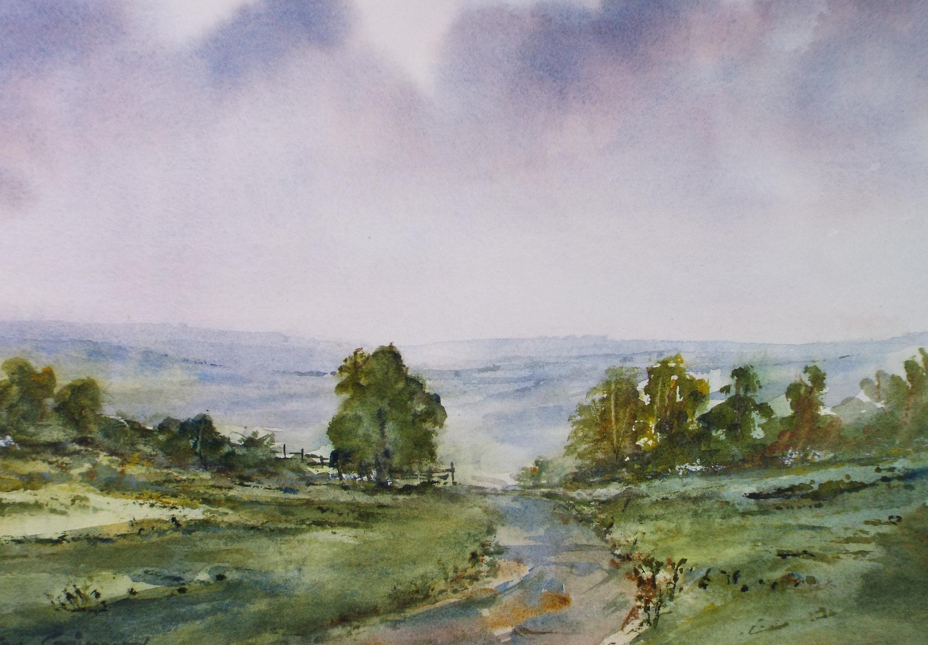 Original Watercolour, 'Lyinghoe Path', Peter Grimer, Dated 2003