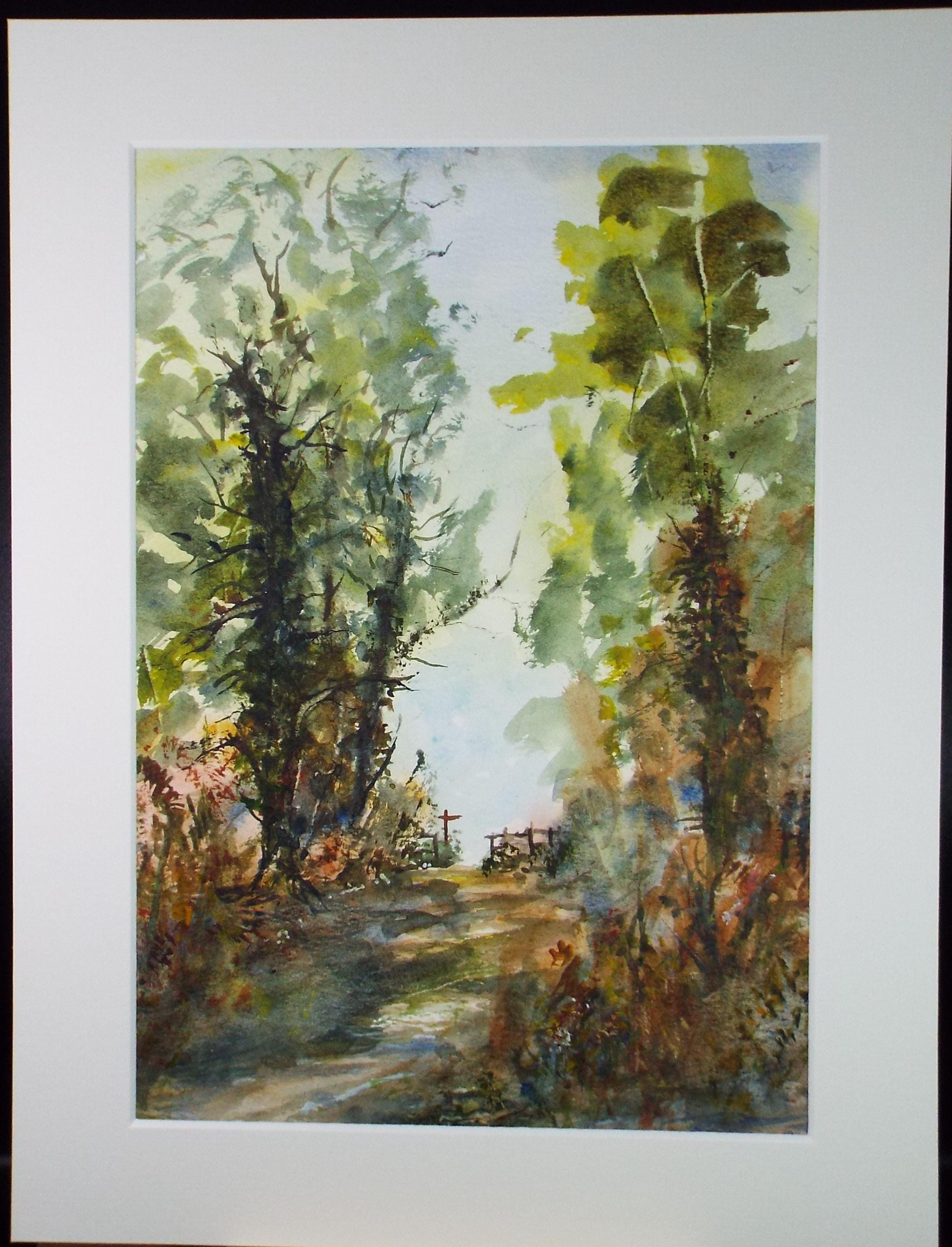 Original Watercolour, 'Spring Path', Peter Grimer, Dated 2006