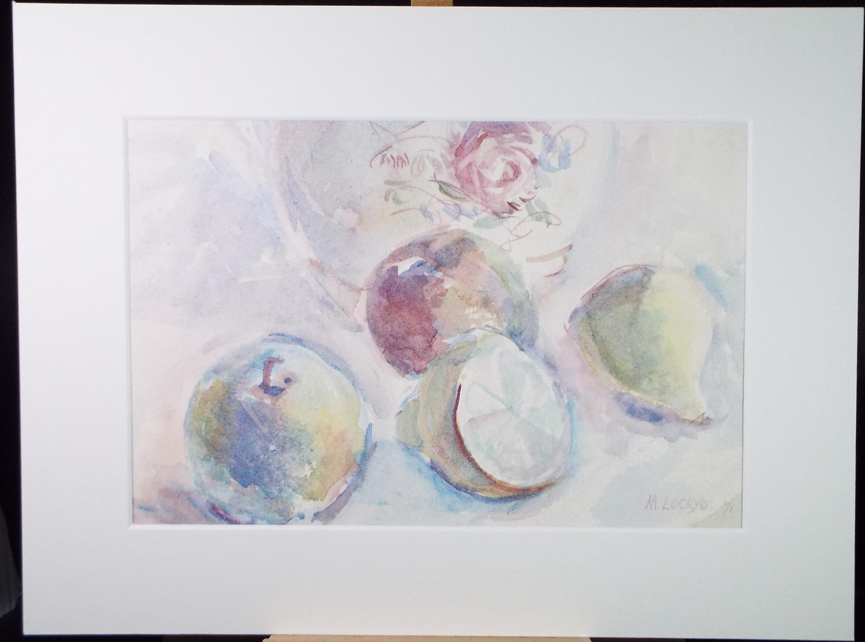 Original Watercolour 'Still life of Citrus Fruit', Dated 1971, Mildred Lockyer
