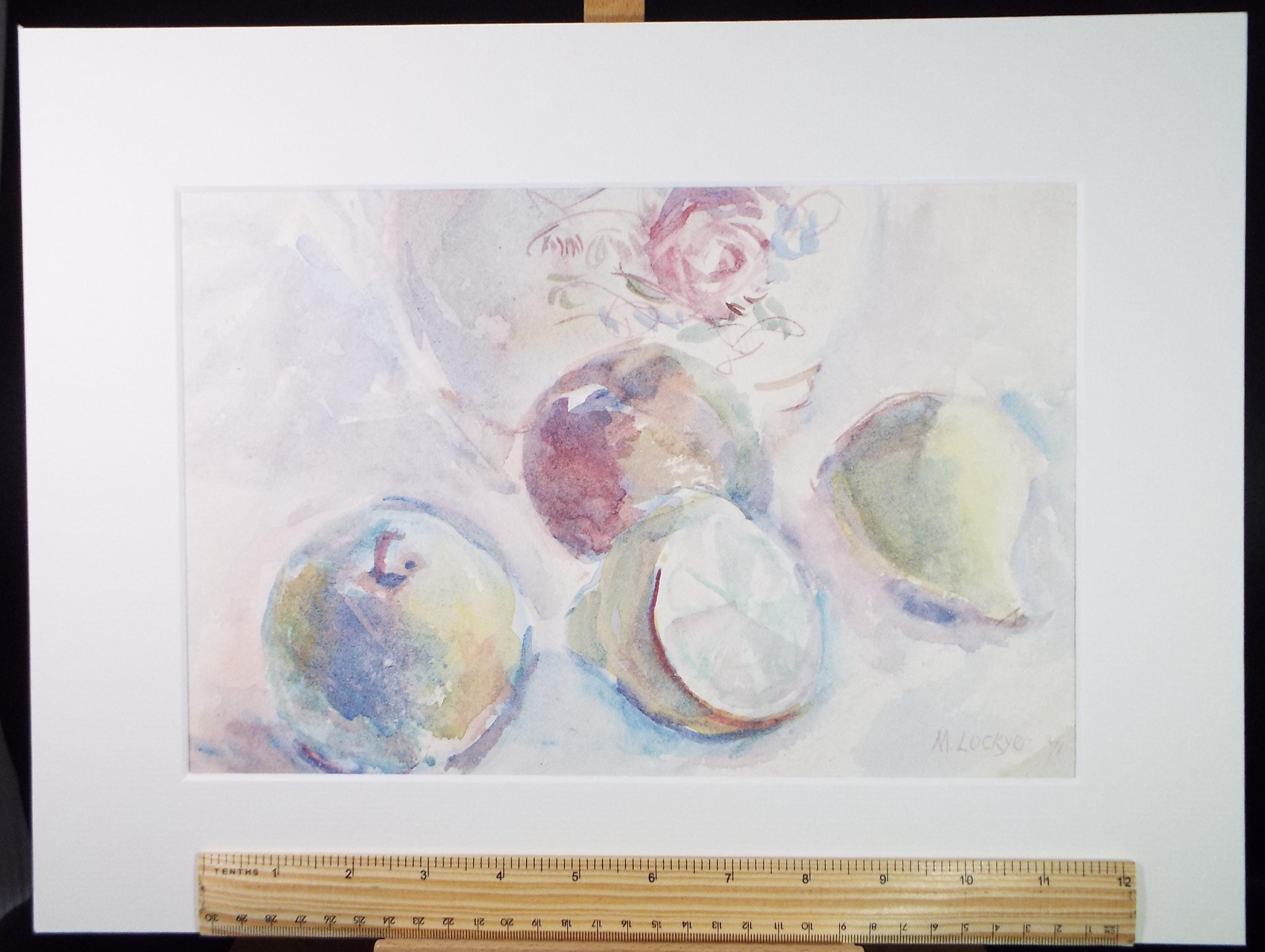 Original Watercolour 'Still life of Citrus Fruit', Dated 1971, Mildred Lockyer