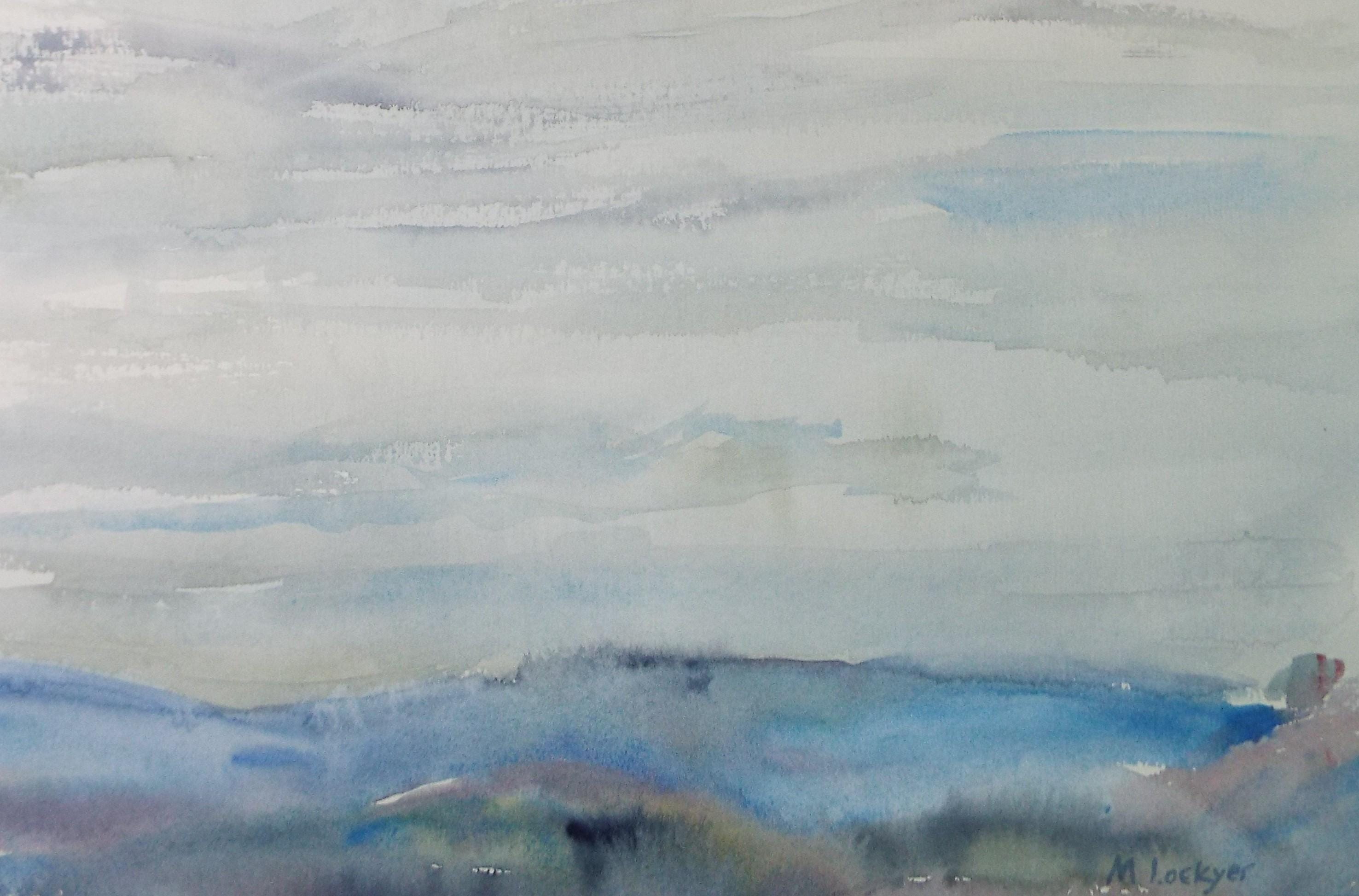 Original Watercolour on Paper, 'Overcast Skies', Circa 1970's, Mildred Lockyer