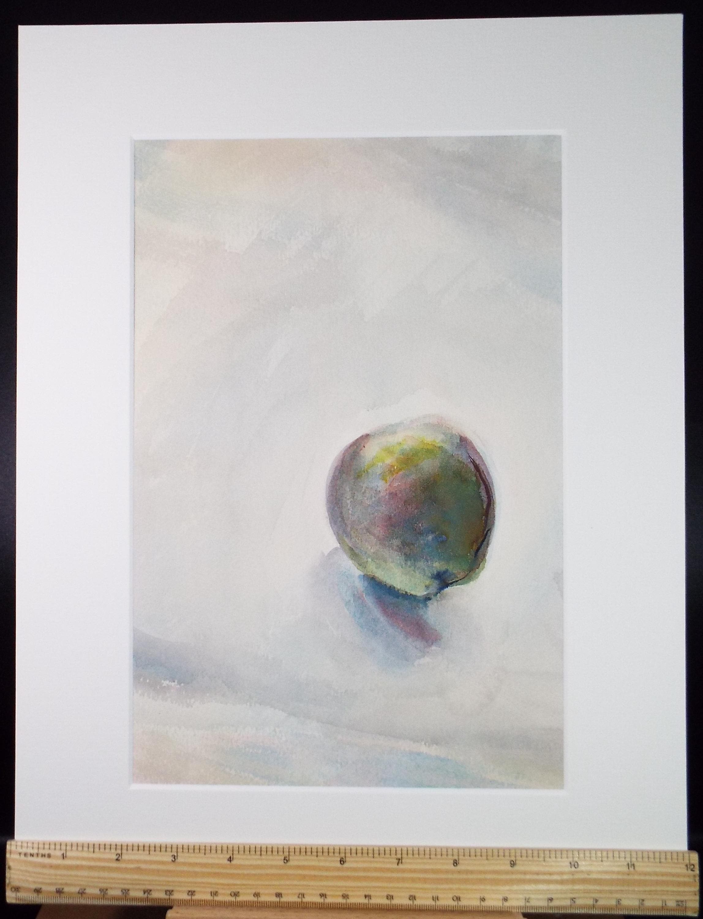 Original Watercolour on Paper, 'Study of an apple', Circa 1970's, Mildred Lockyer