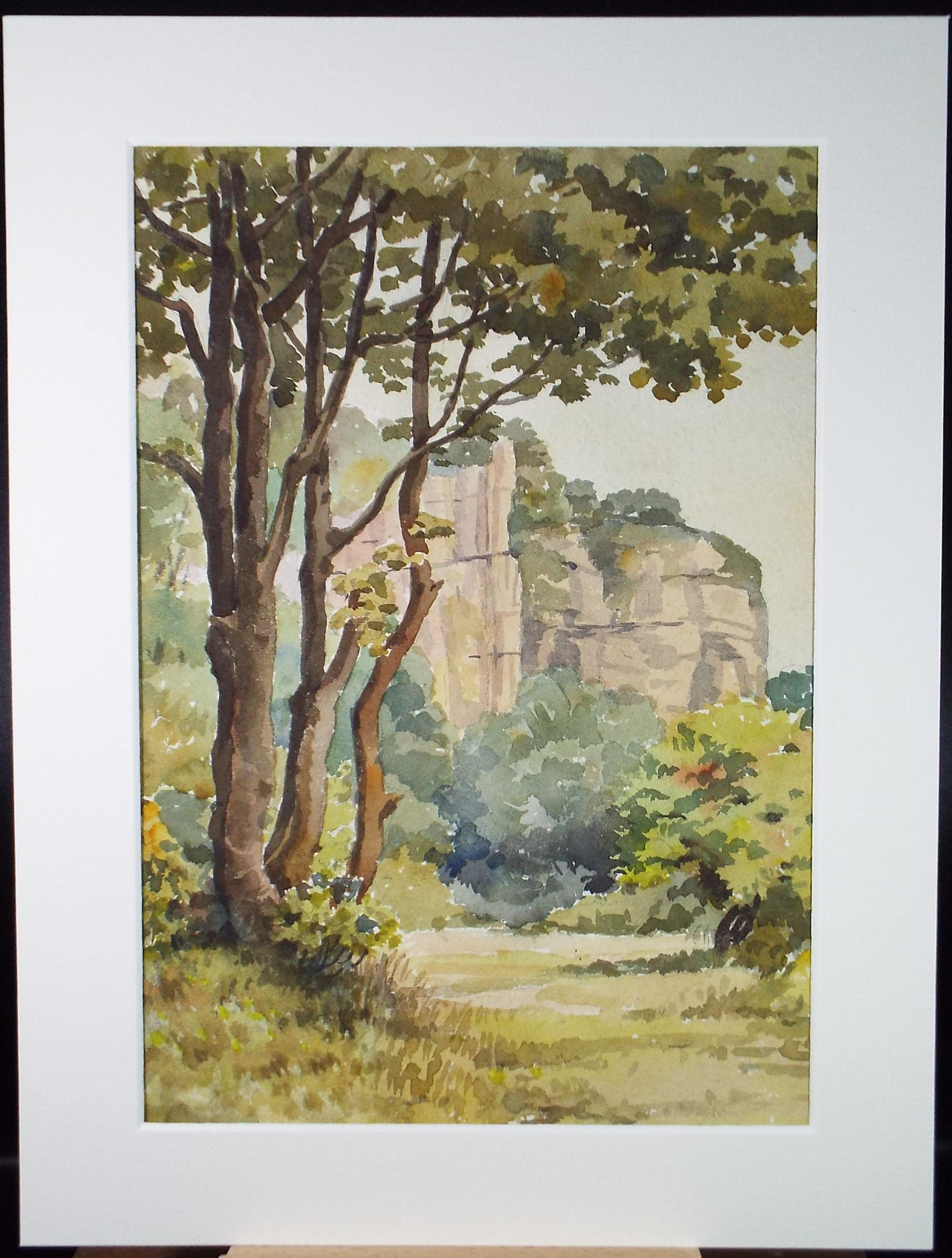 Original Watercolour, 'Sandstone Cliffs', Richard A Siddal, Circa 1950's