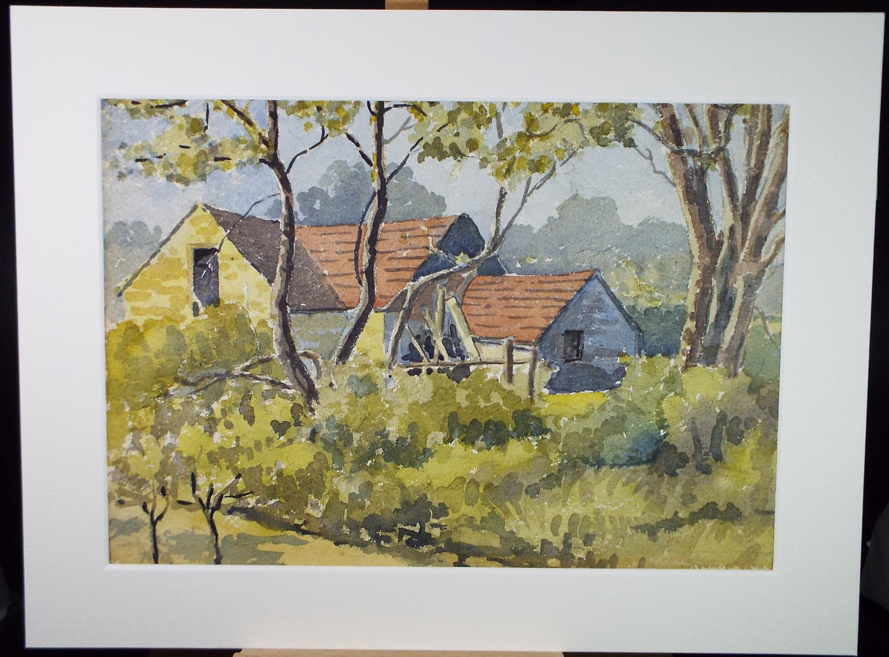 Original Watercolour, 'Barn', Richard A Siddal, circa 1950's