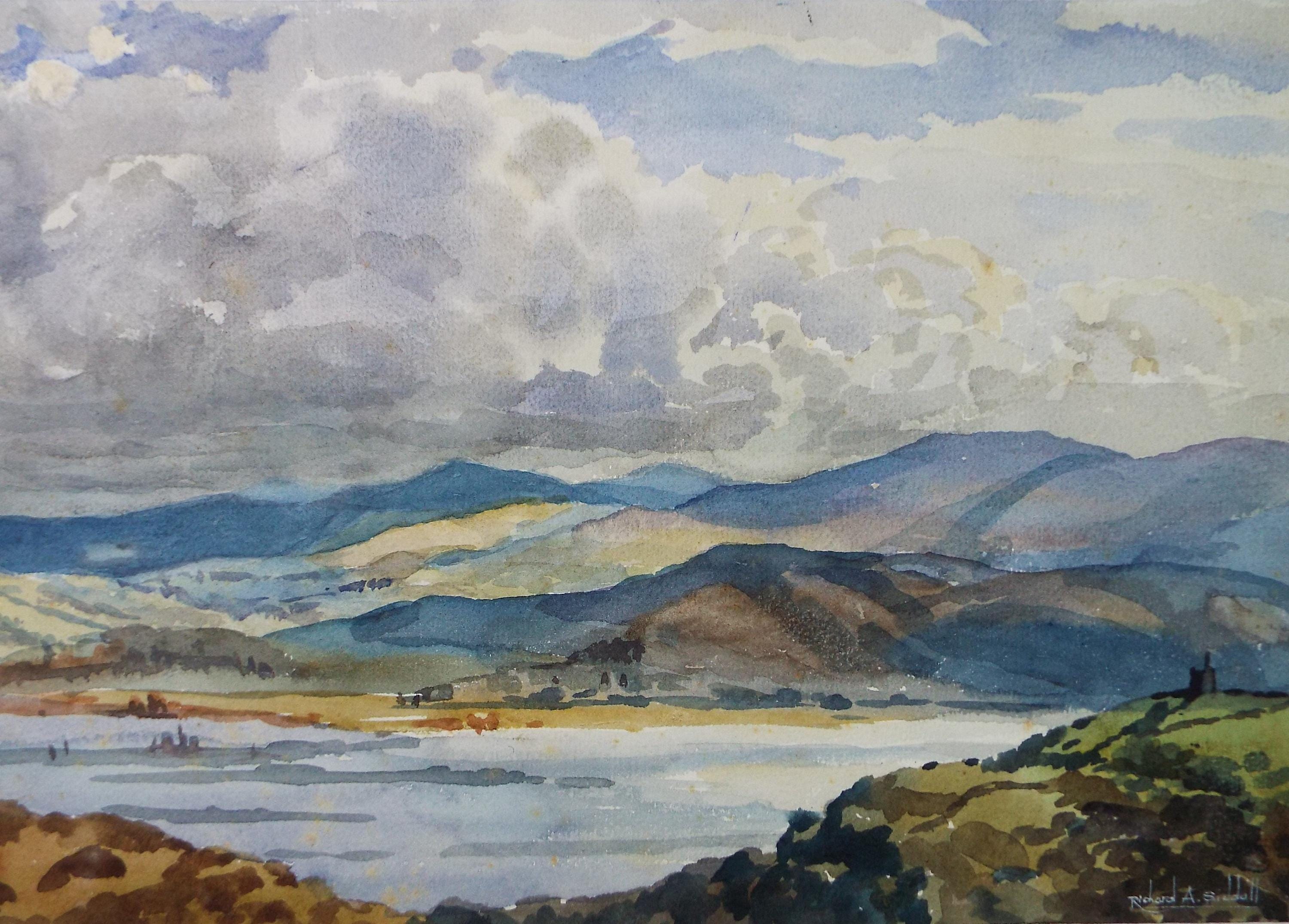 Original Watercolour, 'River Estuary', Richard A Siddal, circa 1950's