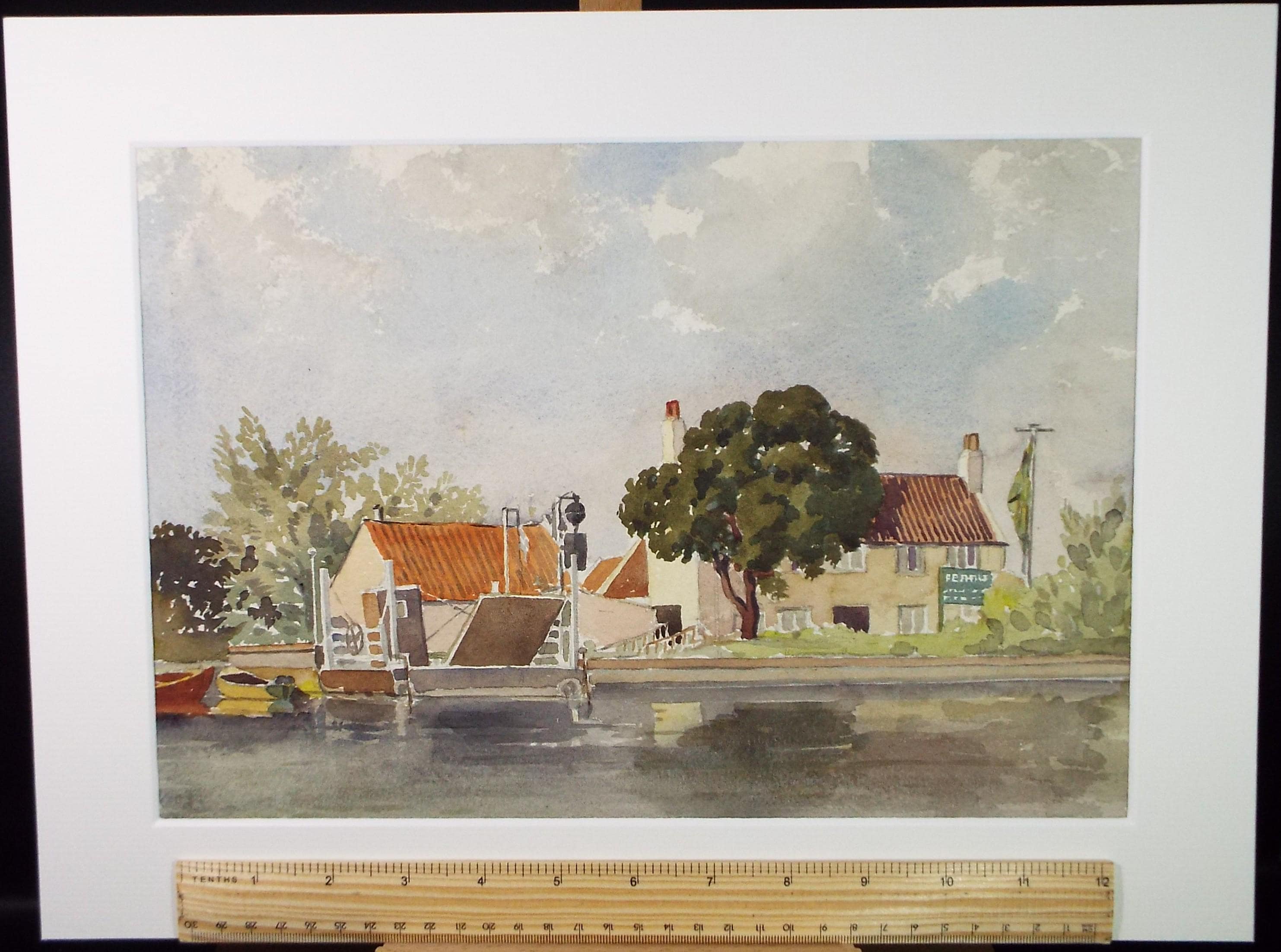 Original Watercolour, 'Cottage on the Canal', Richard A Siddal, circa 1950's