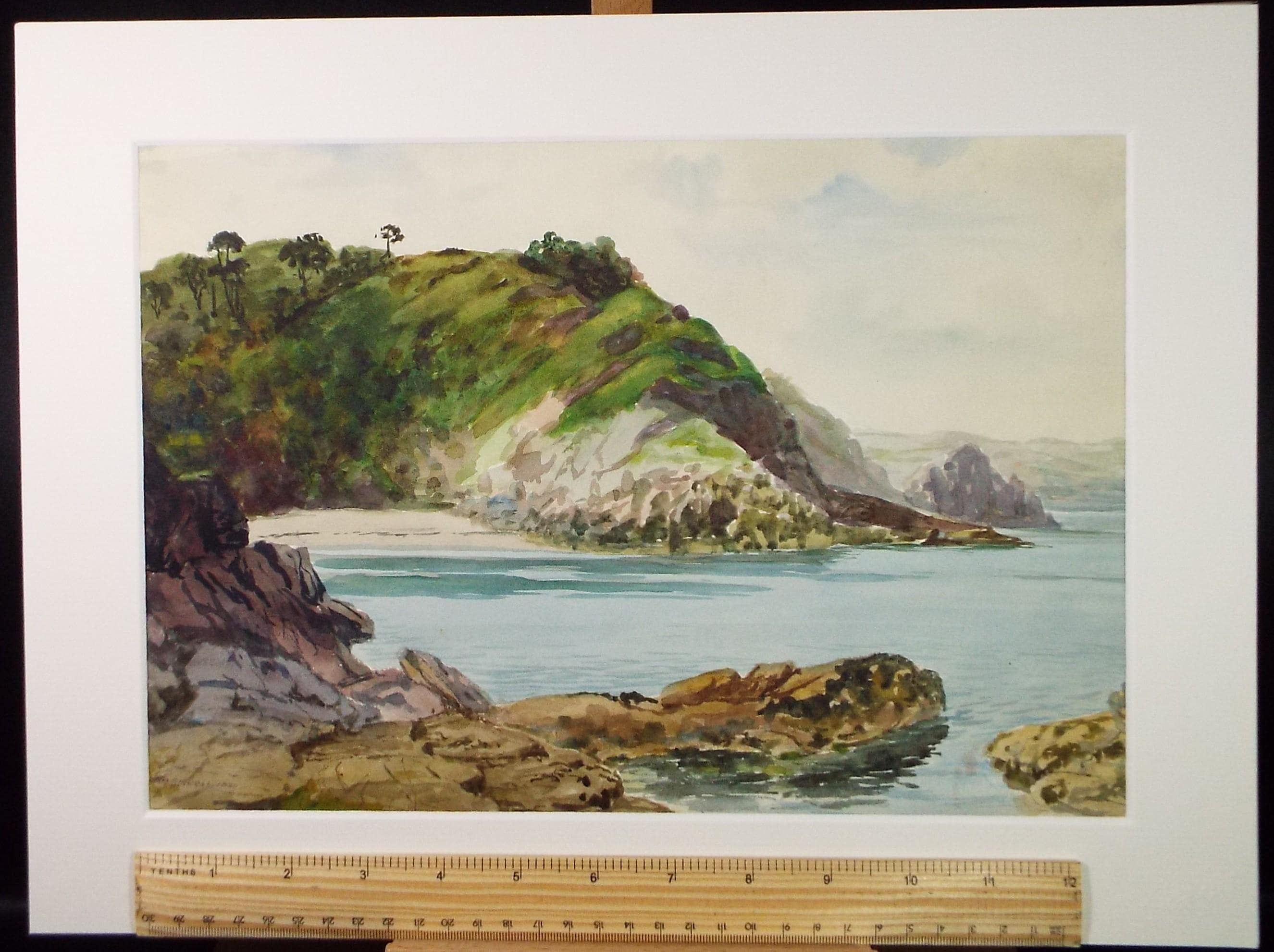 Original Watercolour, 'Green Headland', Richard A Siddal, Circa 1950's