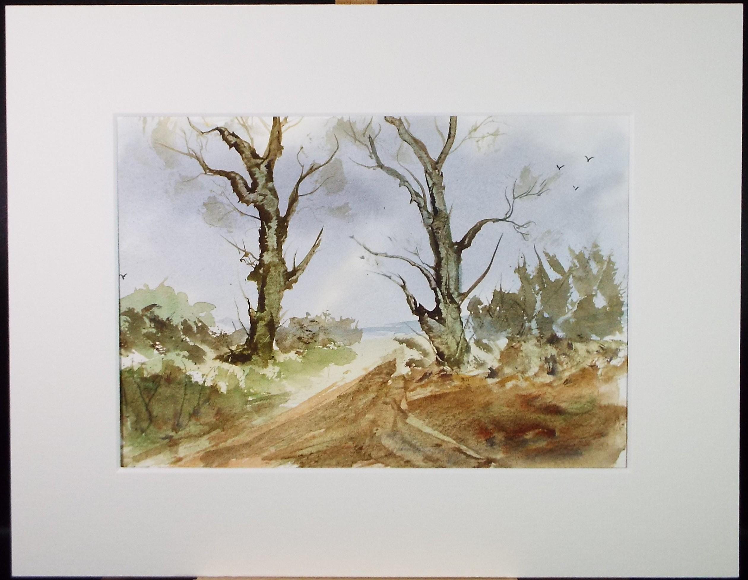 Original Watercolour, 'A Study of Trees', Peter Grimer, Circa 1990's