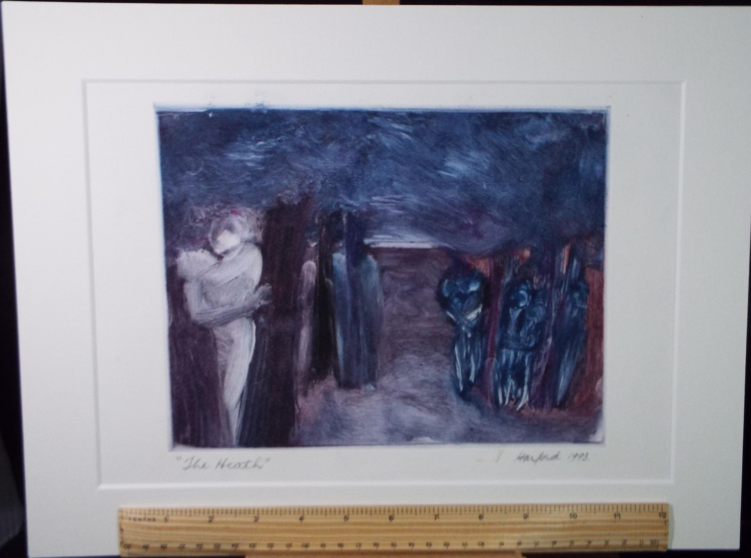 Monotype etching 'The Heath', Diz Harford, signed and dated 1993