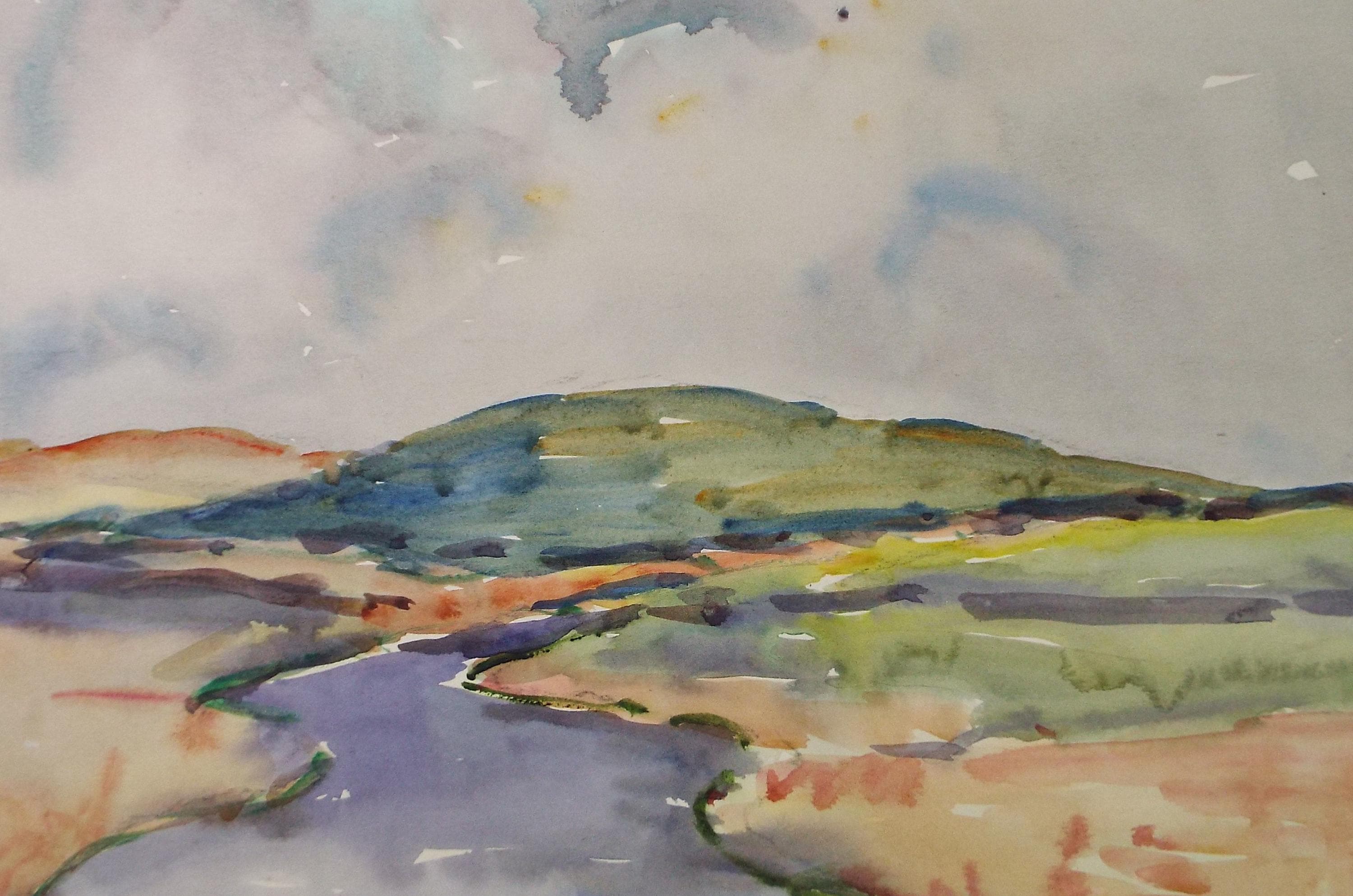 Original Watercolour, 'Cornish Landscape View', Circa 1950's , George Manning-Sanders (1881-1953)