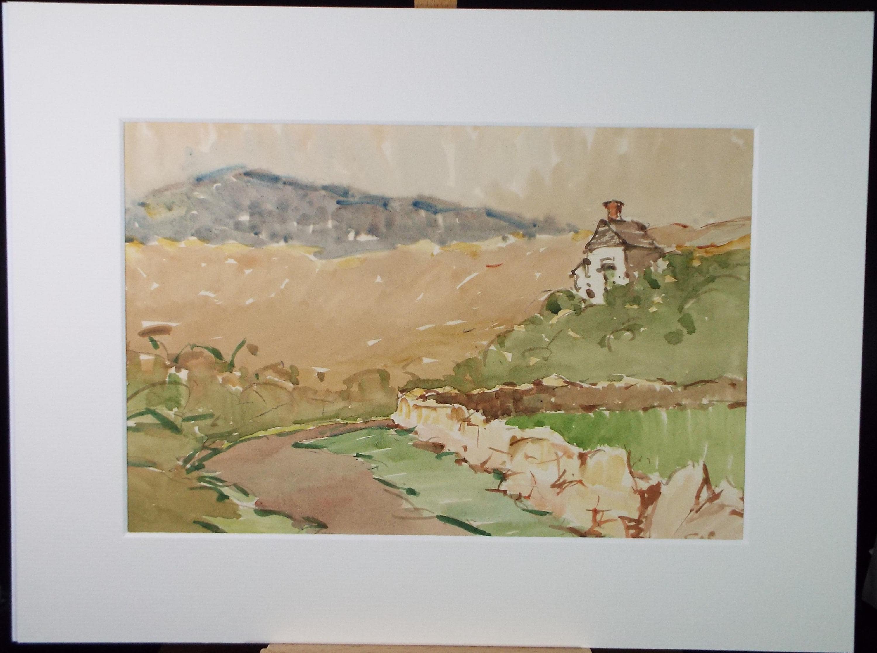 Original Watercolour, 'Cornish Landscape View', Circa 1950's , George Manning-Sanders (1881-1953)