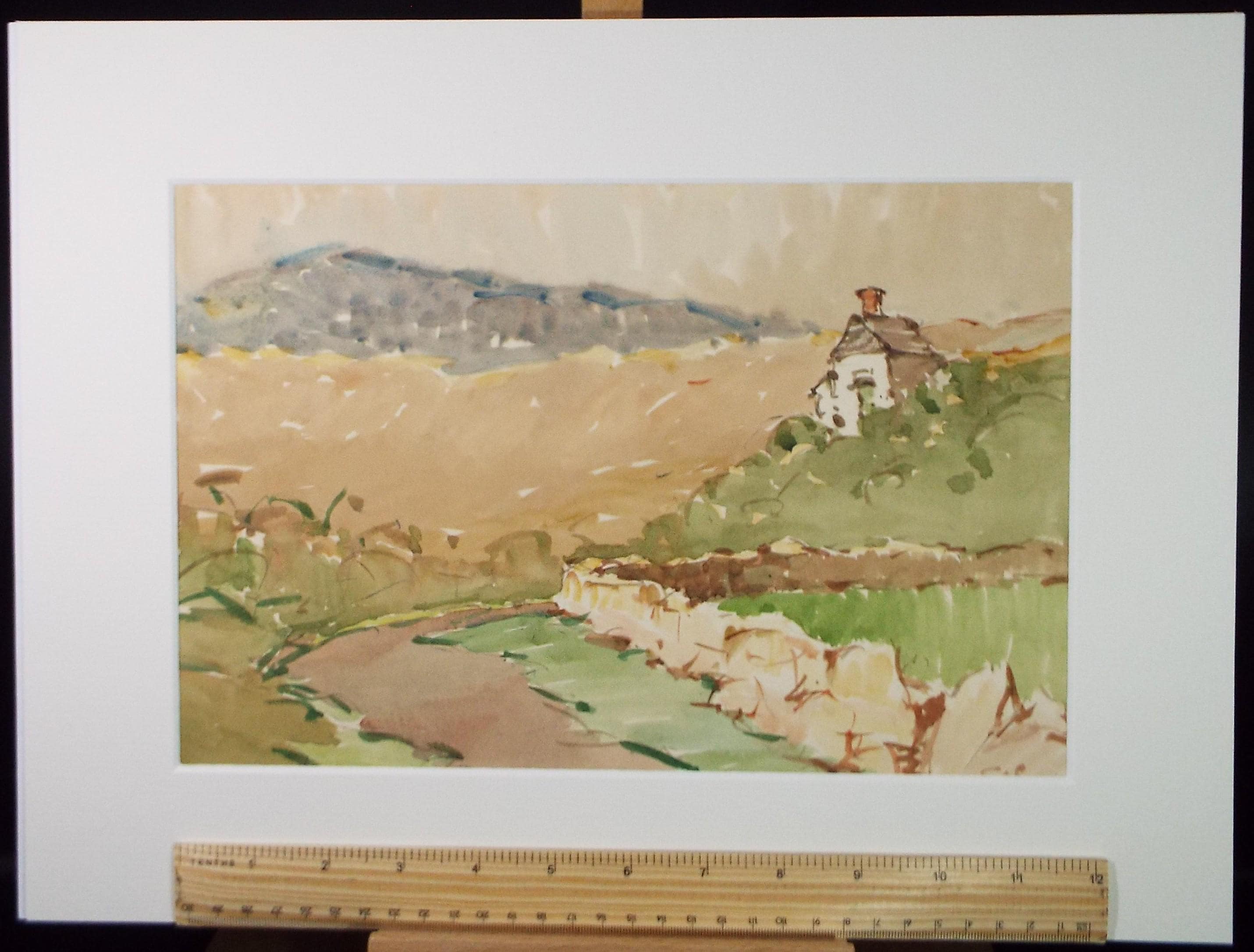 Original Watercolour, 'Cornish Landscape View', Circa 1950's , George Manning-Sanders (1881-1953)