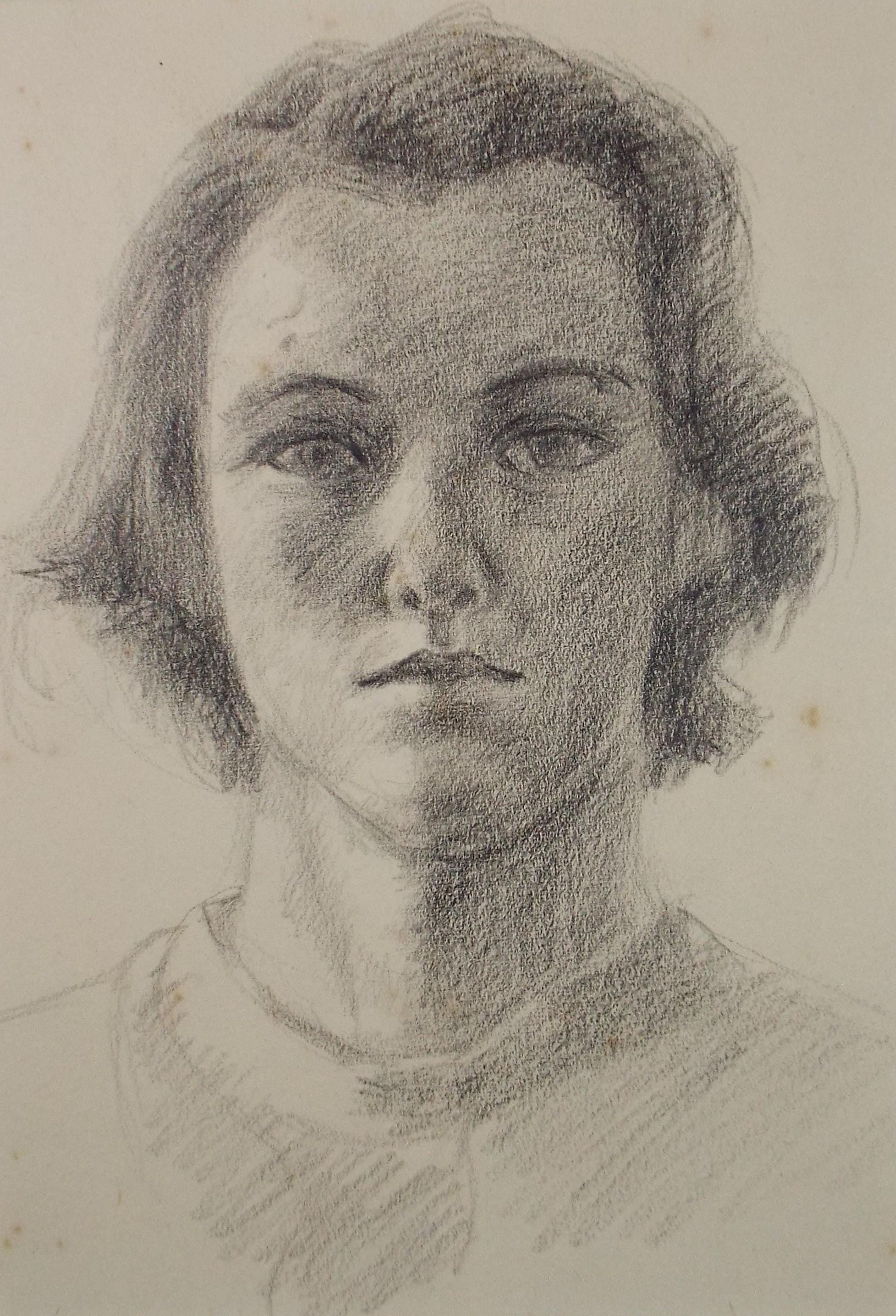 Original Pencil Sketch,'Portrait of a Woman', Circa 1950's