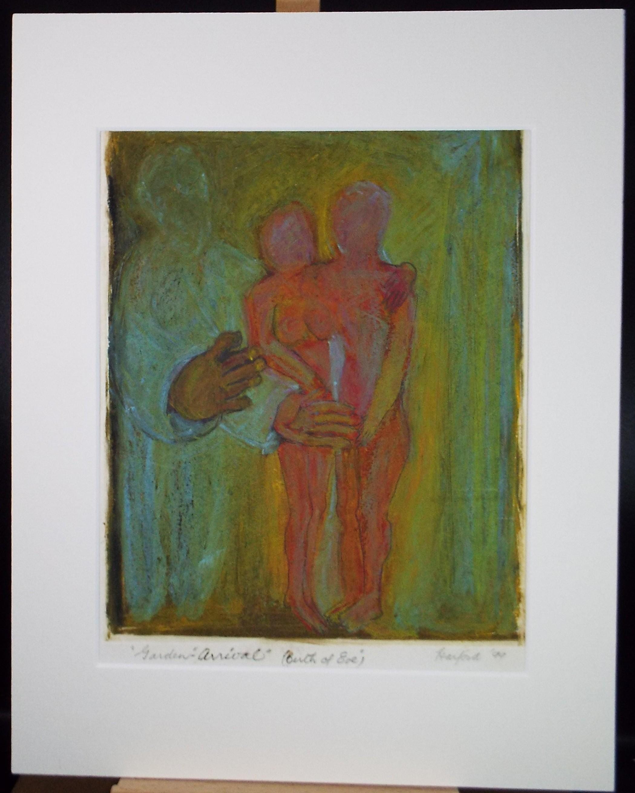 Monotype etching 'Garden - arrival', Diz Harford, Dated 1999