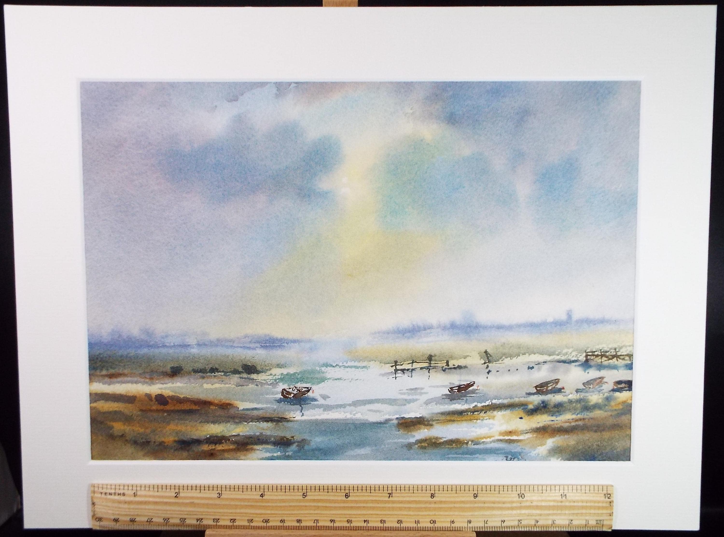 Original Watercolour, 'Coastal view', Peter Grimer, Dated 2000