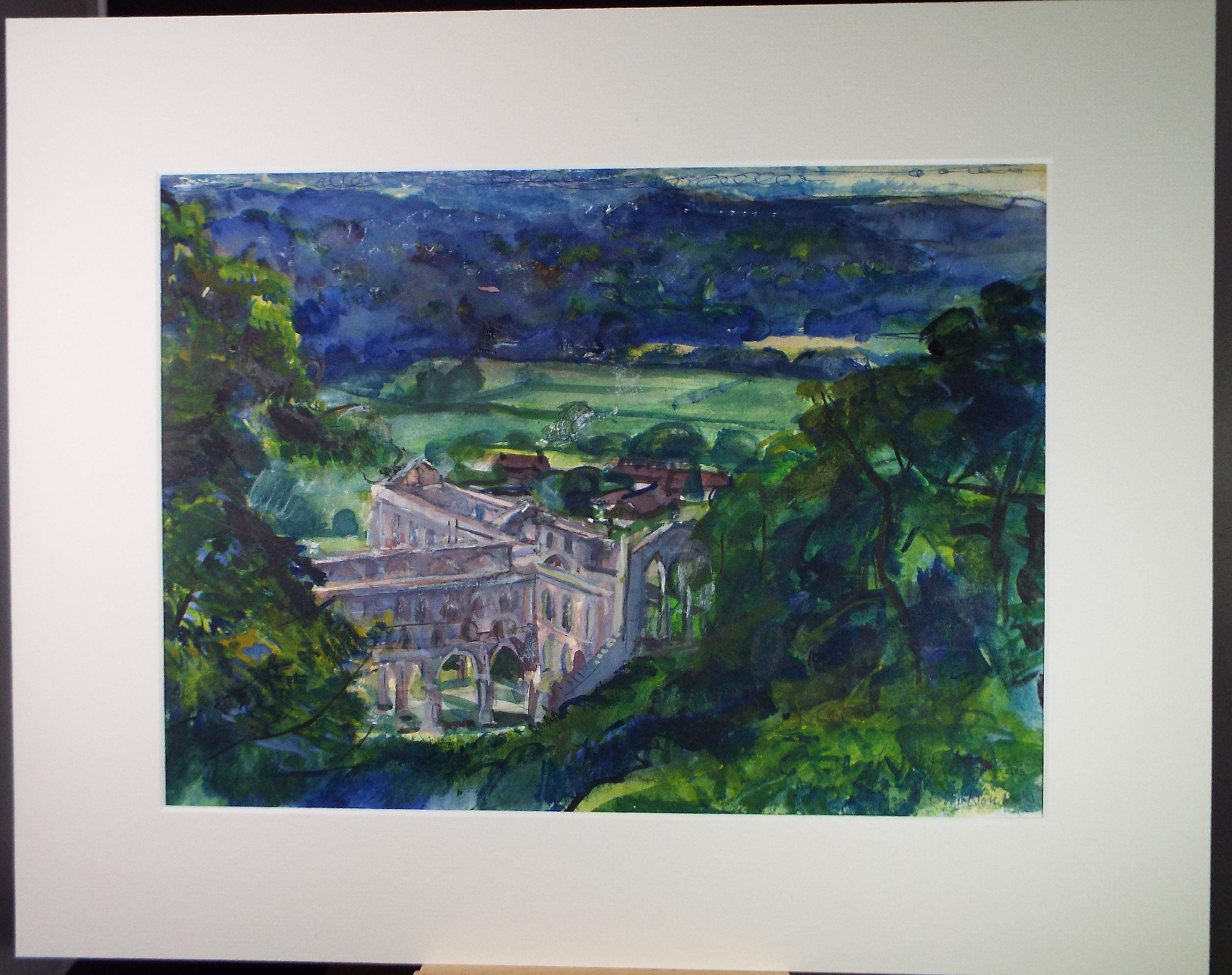 Original Watercolour, 'Rievaulx Abbey - Yorkshire', John Gilbey Bowles (1929-2011), Dated 1994