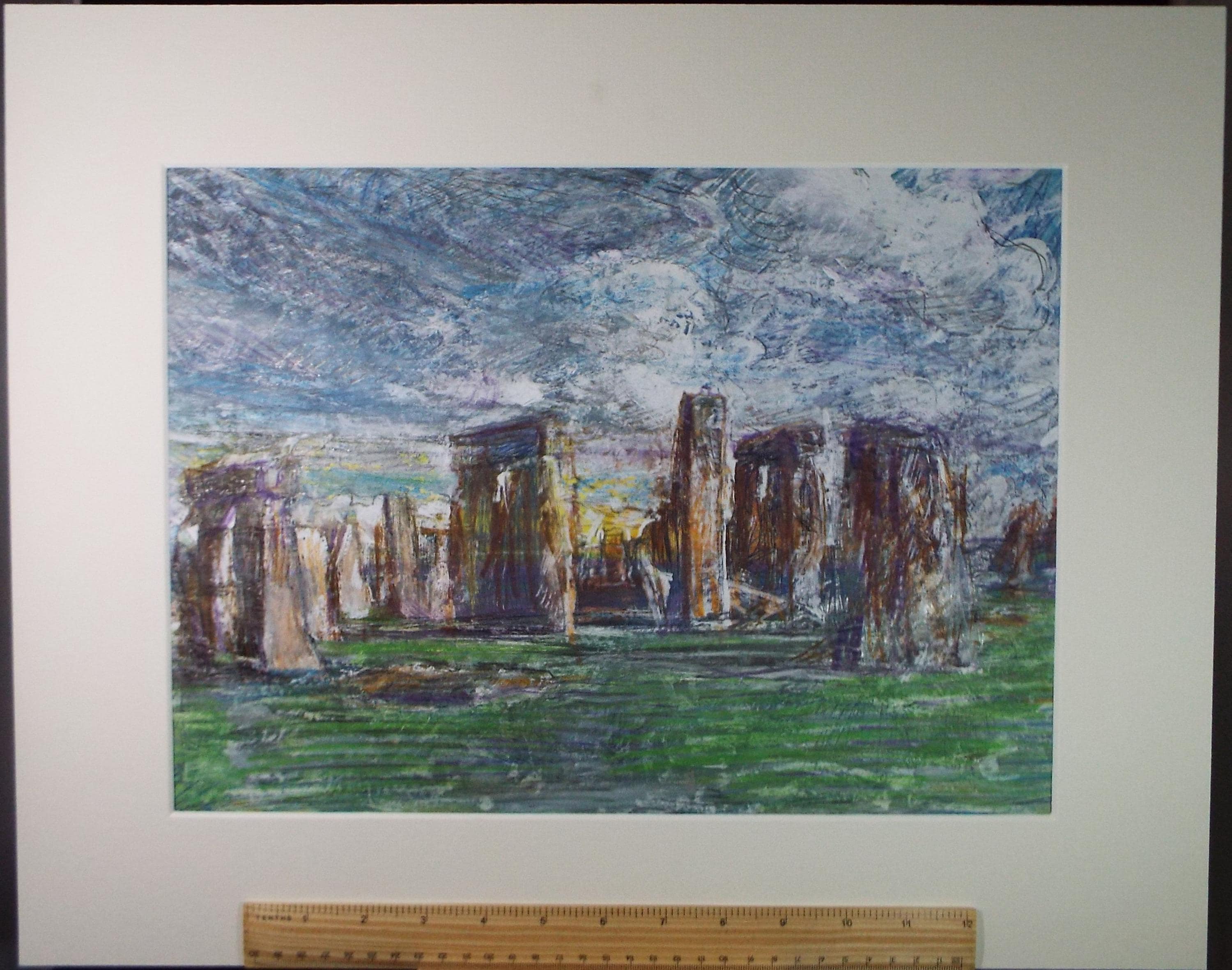 Original Mixed Media, 'Stone Henge', John Gilbey Bowles (1929-2011), Circa 1990's