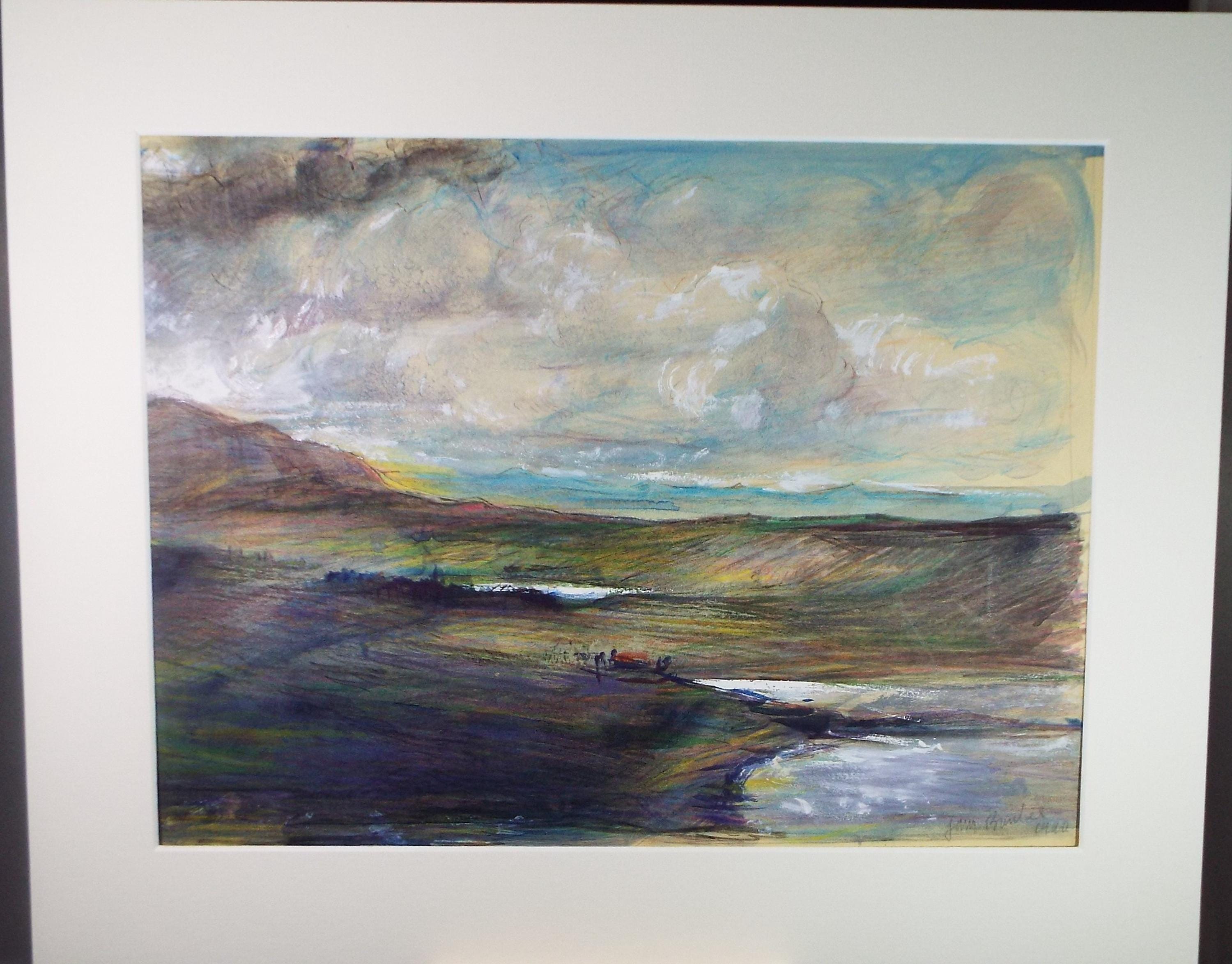 Original Pencil Drawing with watercolour, 'Ross Shire, Scotland', John Gilbey Bowles (1929-2011), Dated 1999