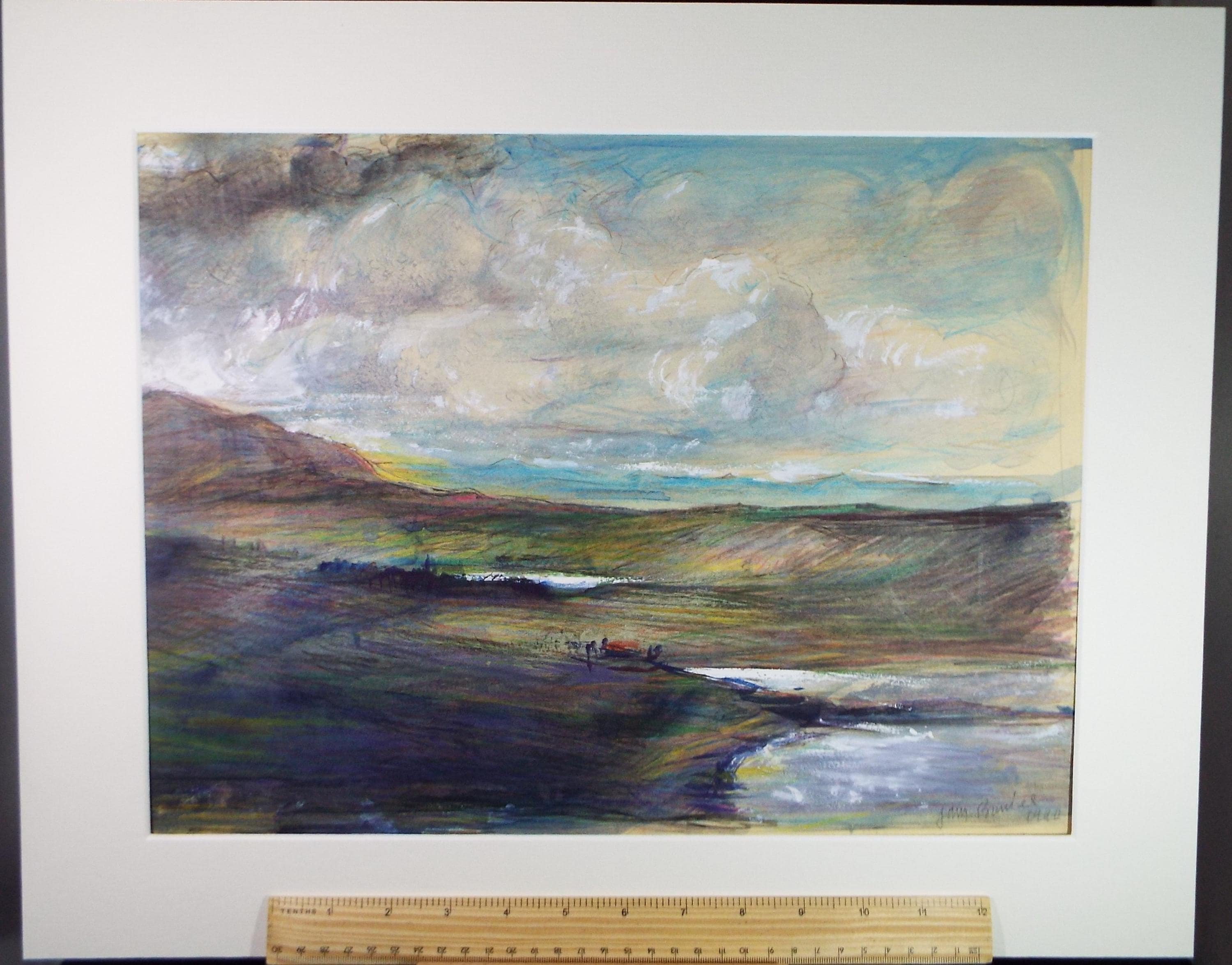 Original Pencil Drawing with watercolour, 'Ross Shire, Scotland', John Gilbey Bowles (1929-2011), Dated 1999