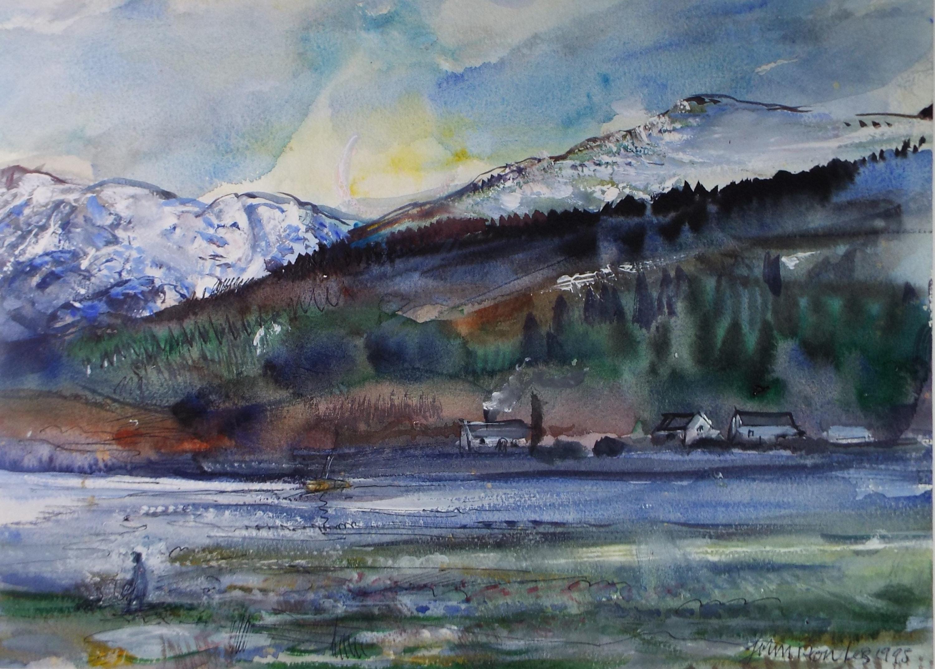 Original Watercolour, 'Loch Lomond - Early Spring', John Gilbey Bowles (1929-2011), Dated 1995