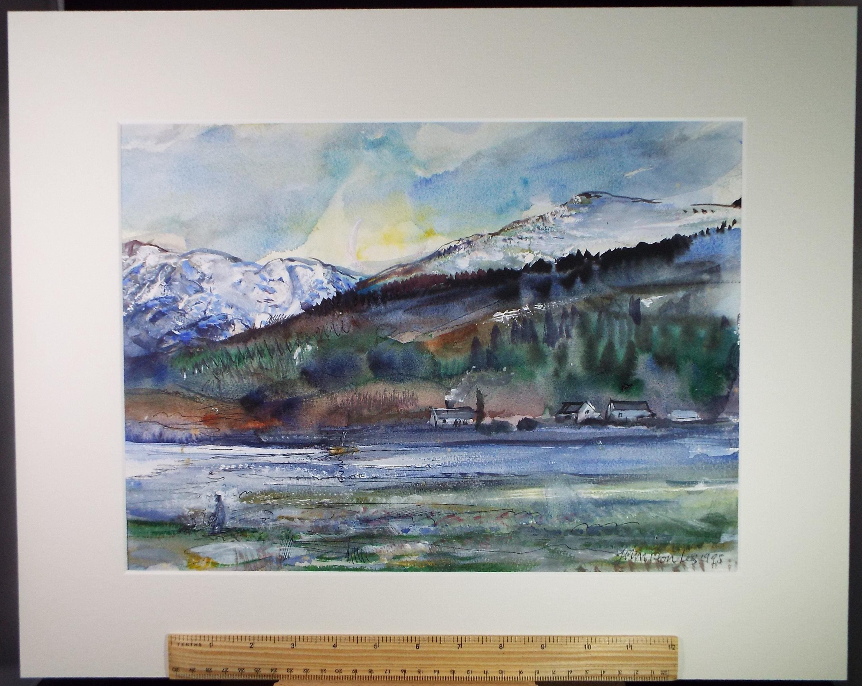 Original Watercolour, 'Loch Lomond - Early Spring', John Gilbey Bowles (1929-2011), Dated 1995