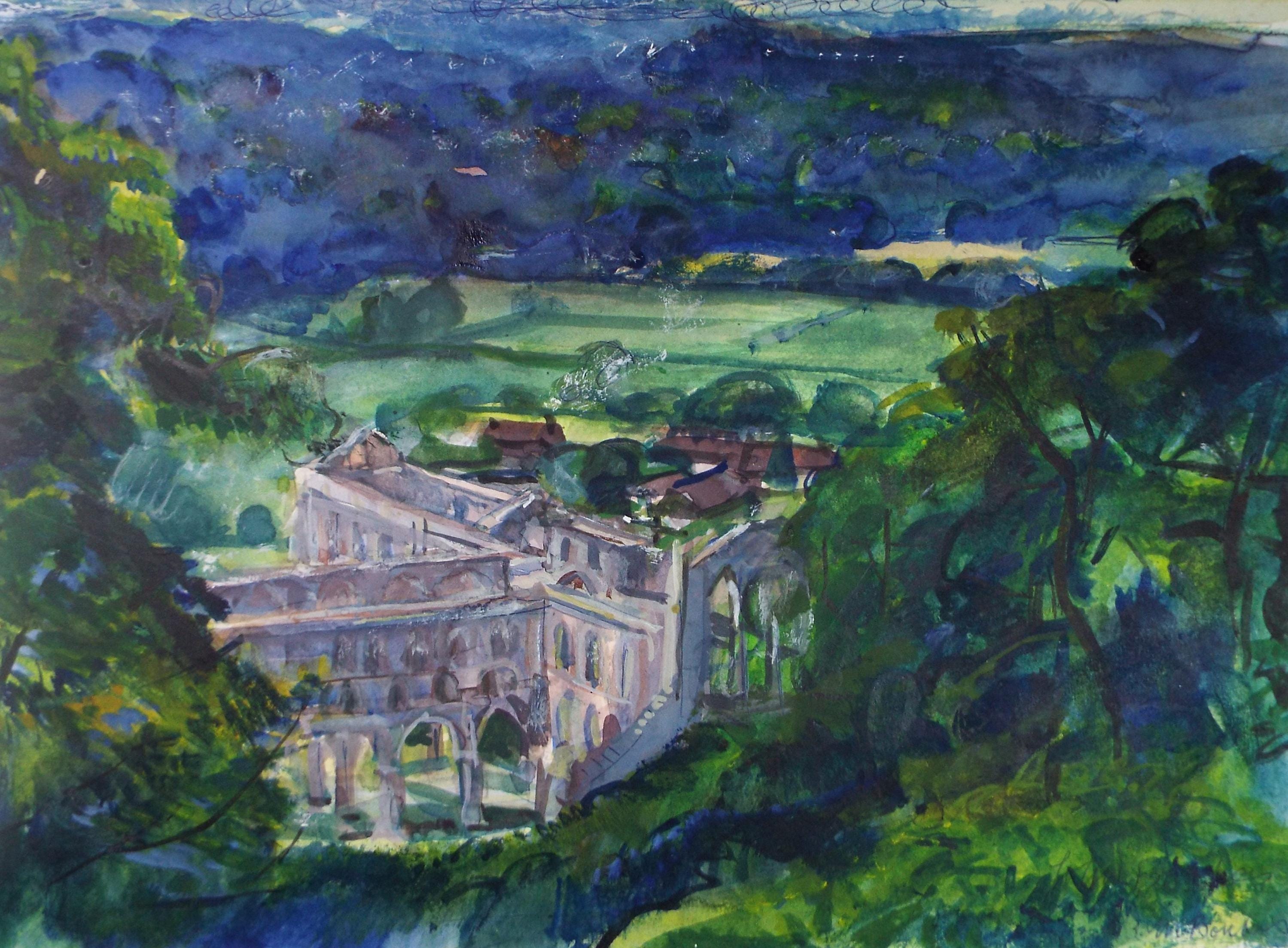 Original Watercolour, 'Rievaulx Abbey - Yorkshire', John Gilbey Bowles (1929-2011), Dated 1994