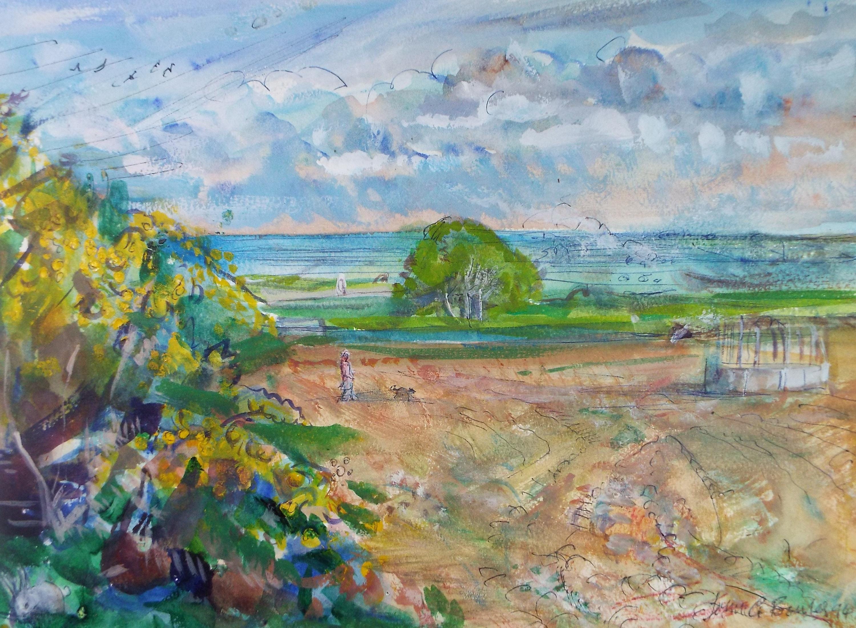 Original Watercolour & Gouache, 'Early Spring- Barnstable', John Gilbey Bowles (1929-2011), Dated 1994