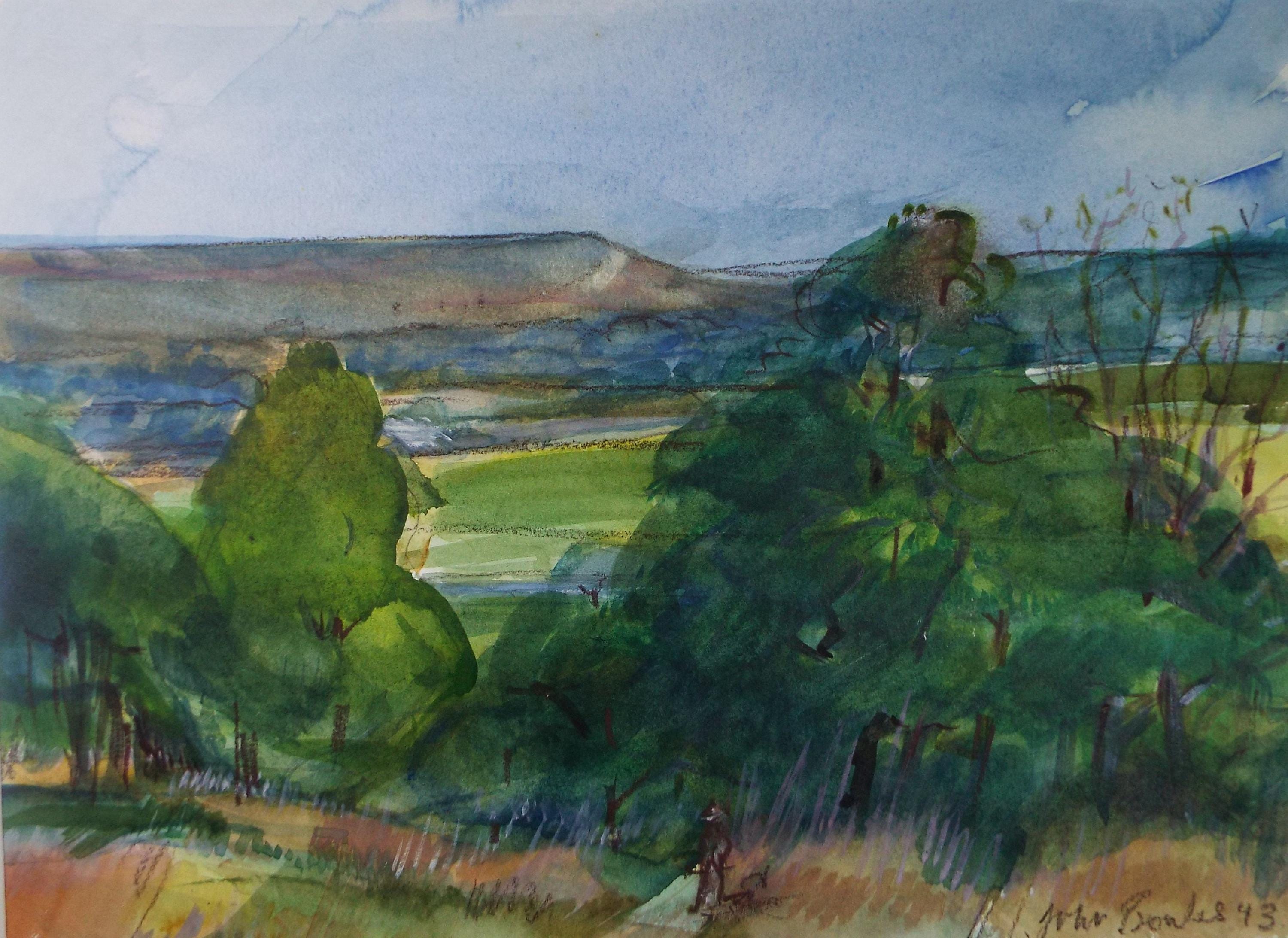 Original Watercolour, 'A Yorkshire Landscape', John Gilbey Bowles (1929-2011), Dated 1993
