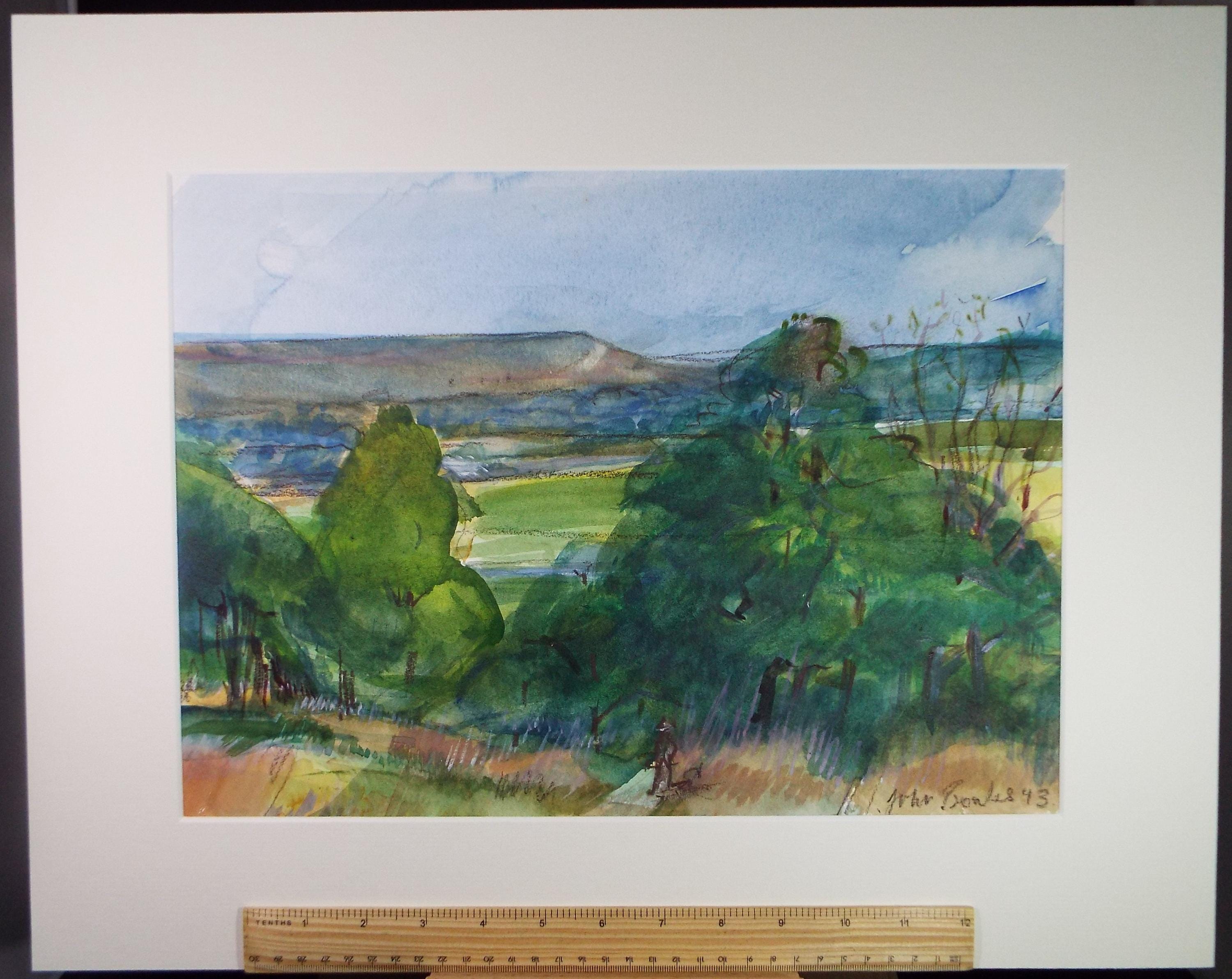 Original Watercolour, 'A Yorkshire Landscape', John Gilbey Bowles (1929-2011), Dated 1993