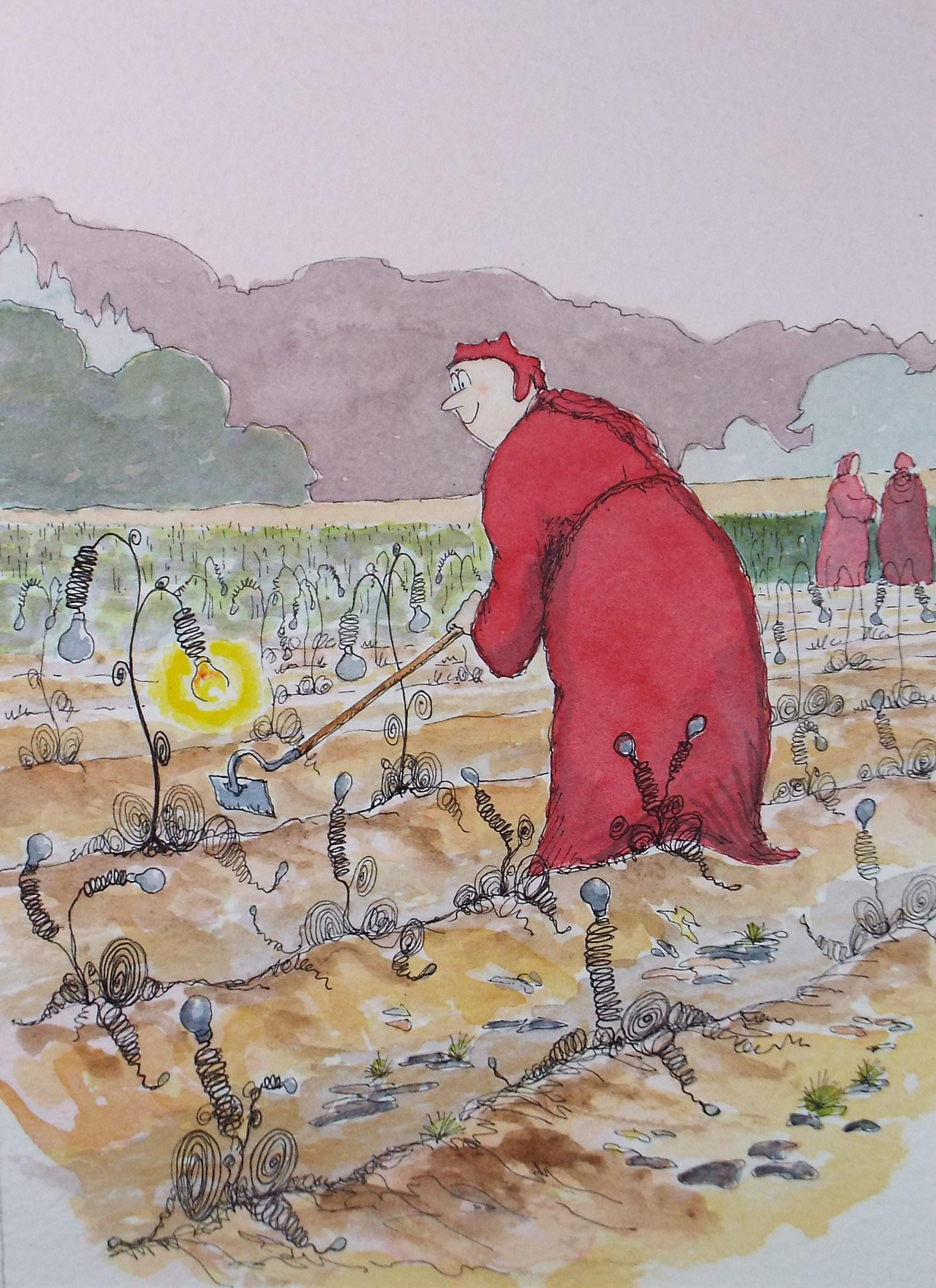 Original Watercolour, 'Spring Bulbs', Dated 2004, artist unknown