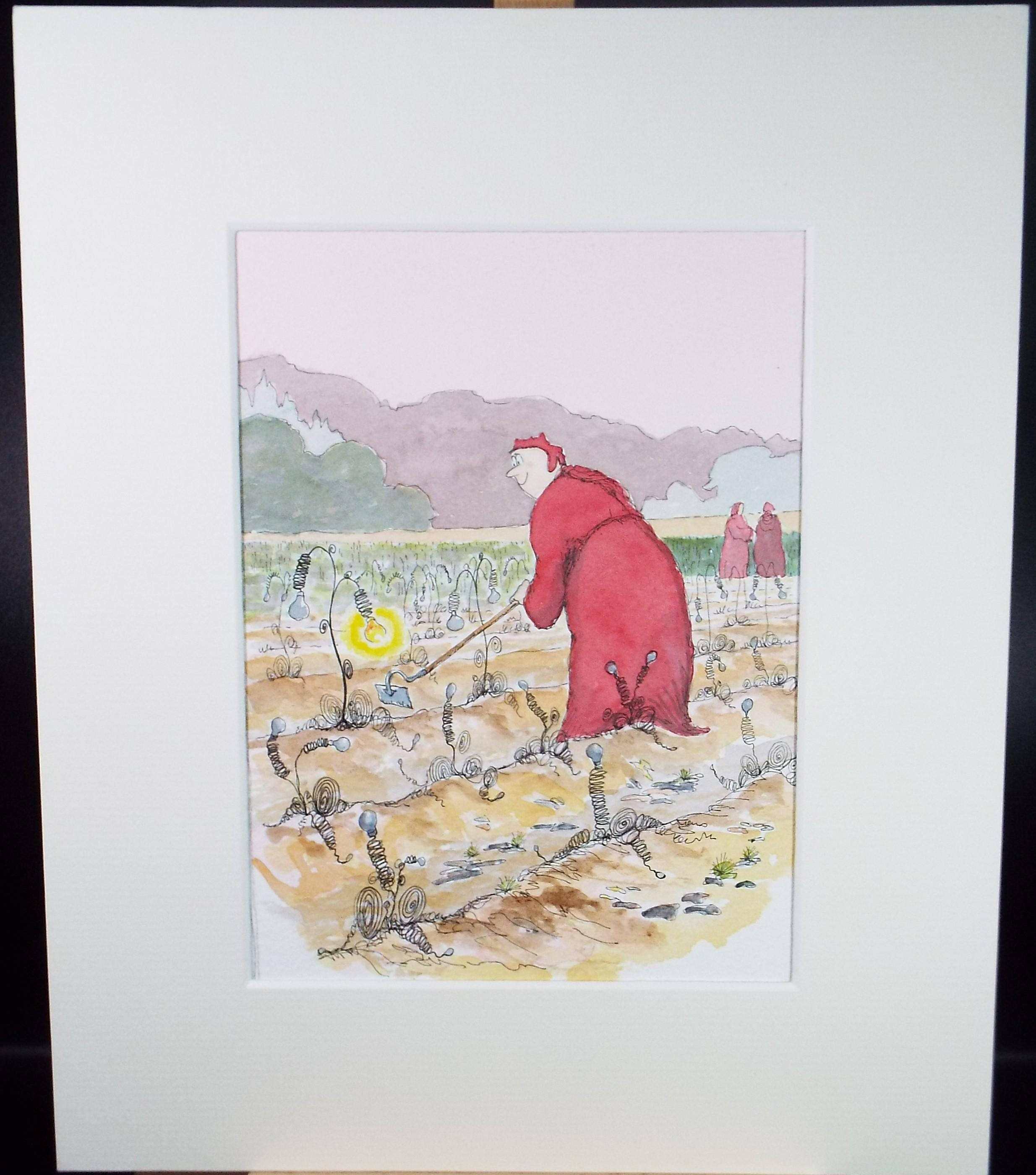 Original Watercolour, 'Spring Bulbs', Dated 2004, artist unknown