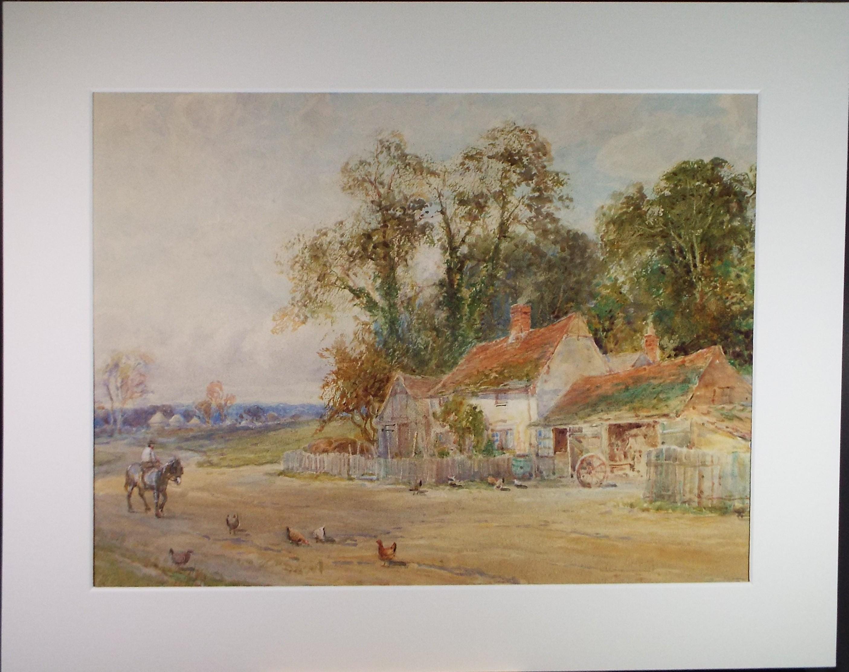 Original Watercolour, 'Village Cottage with Figure', Unknown Artist, Late 19th Century