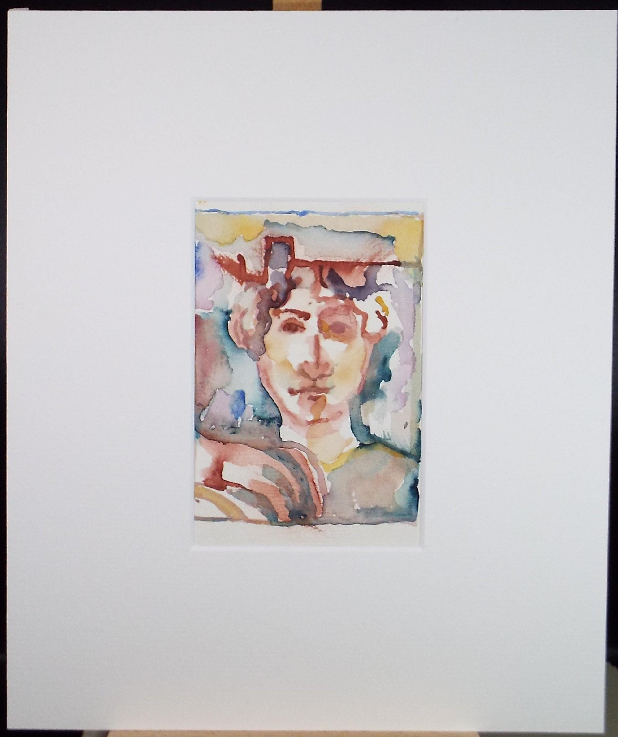 Original Watercolour, 'Portrait Study, c1970's, Artist Unknown