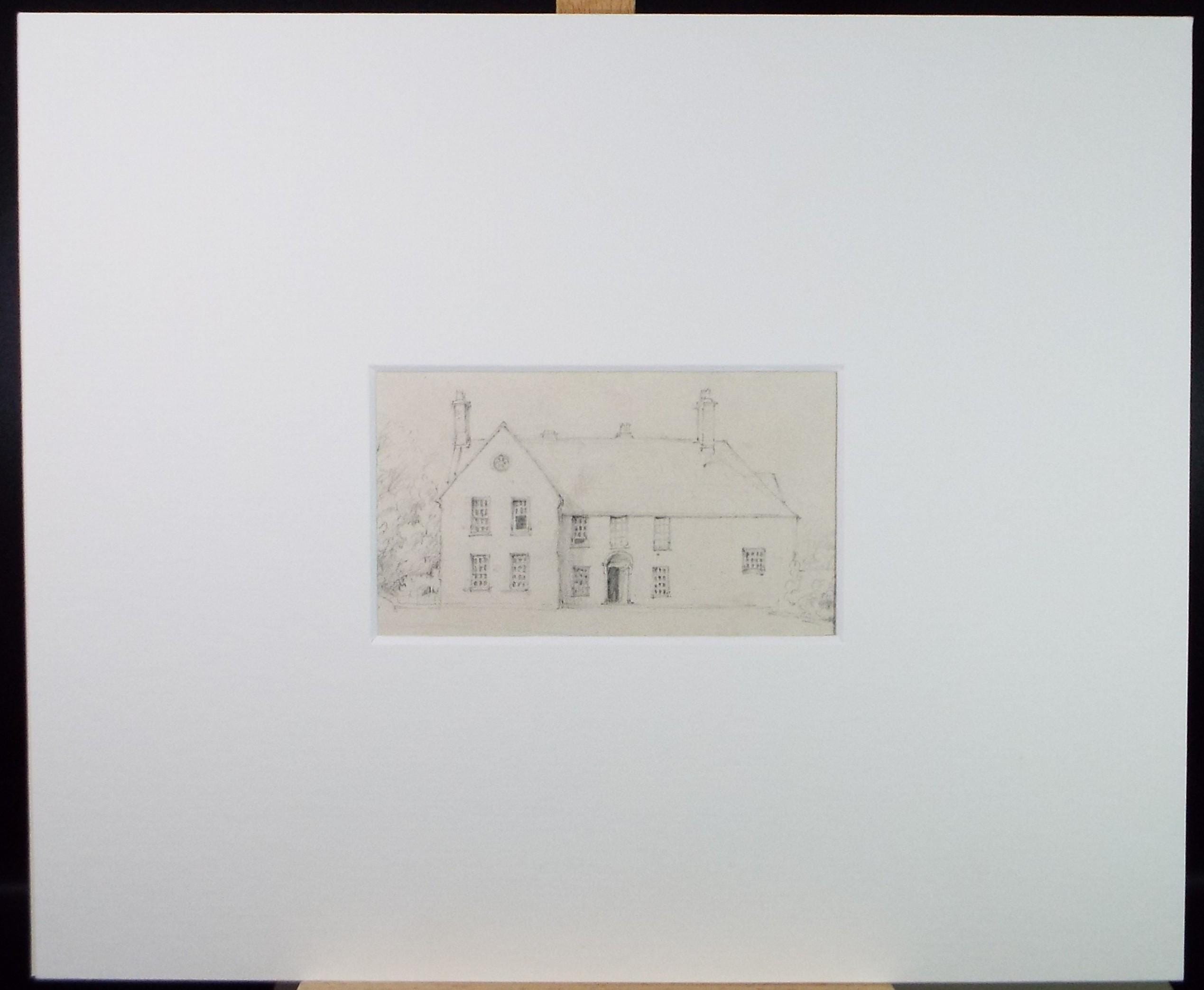 Original Pencil drawing, late 19th Century, 'Country House' - Unknown Artist