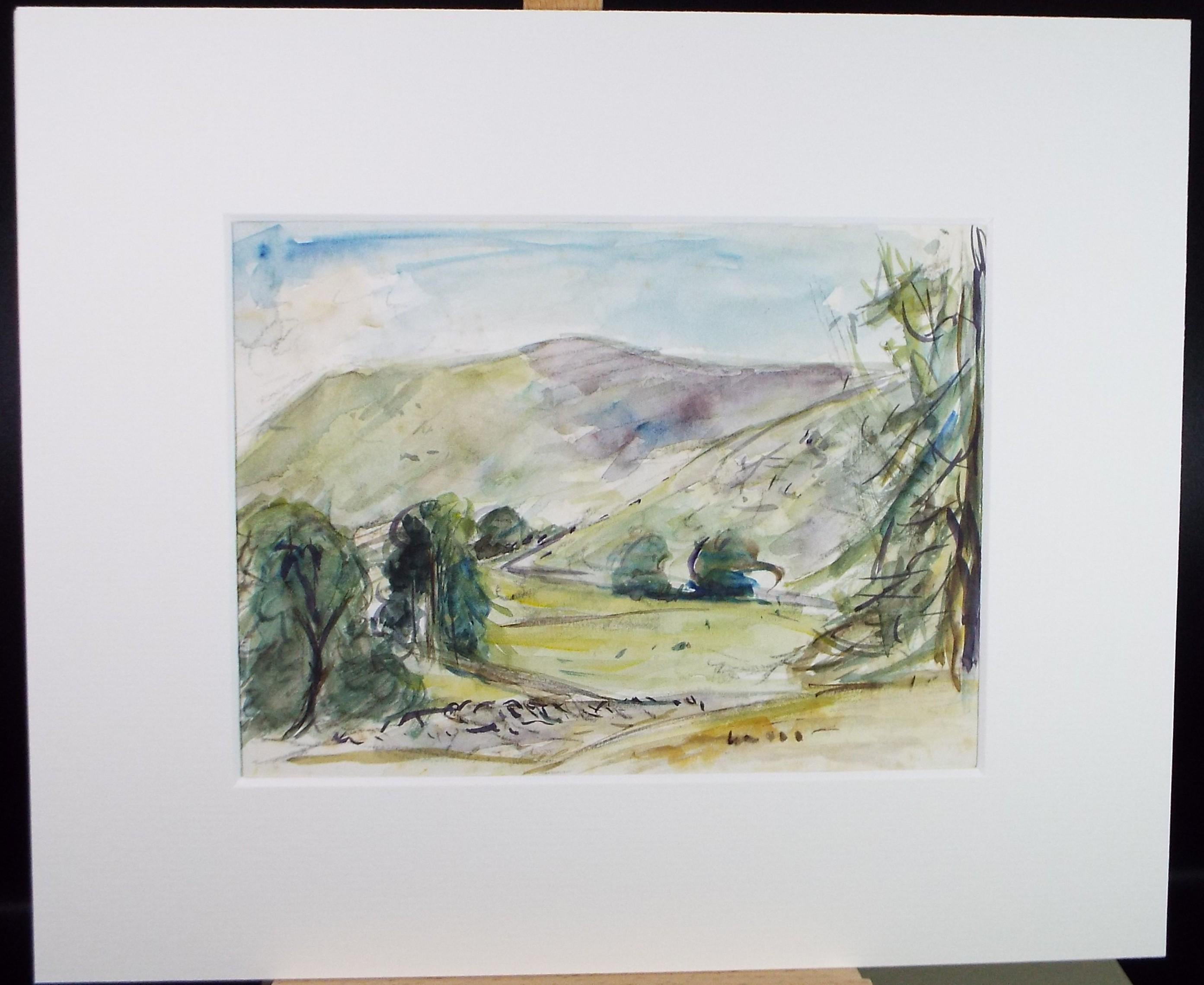 Original Watercolour , 'Landscape Study' Circa 1970's , Geoffrey Burrows (1934-2023)