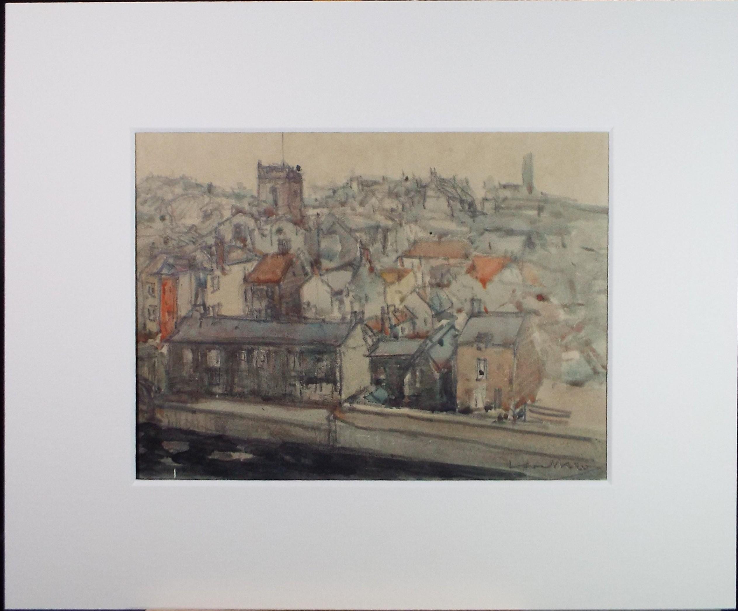 Original Watercolour & Pencil, 'Townscape', Circa 1920's, Lawrence Walker (1877-1967)