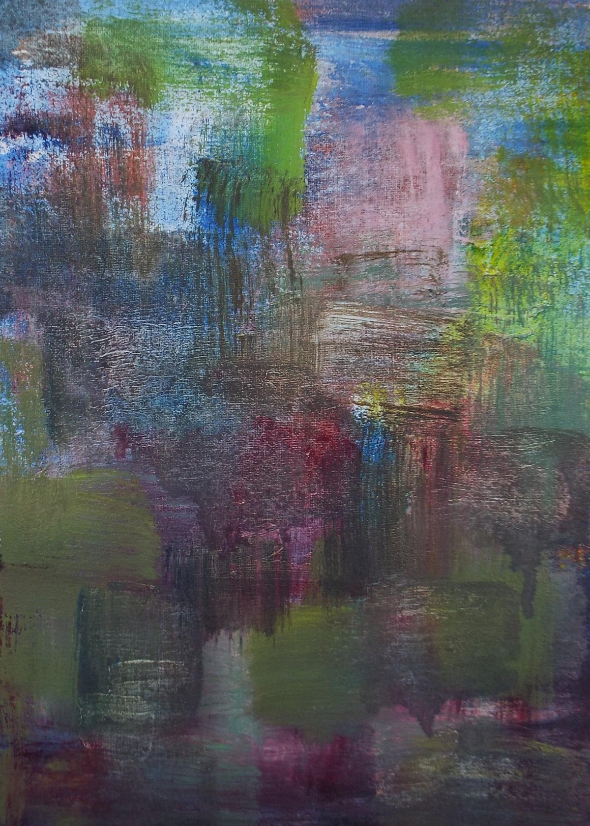 Original Abstract Painting in colours , Late 20th Century, Marie Edith Banks Canvas Art