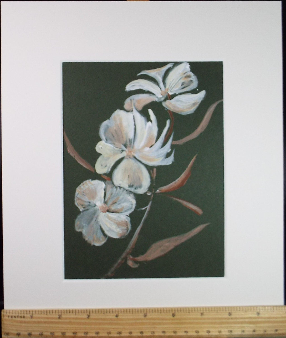 Original Gouache, 'Flower Study', circa 1980's, artist Unknown