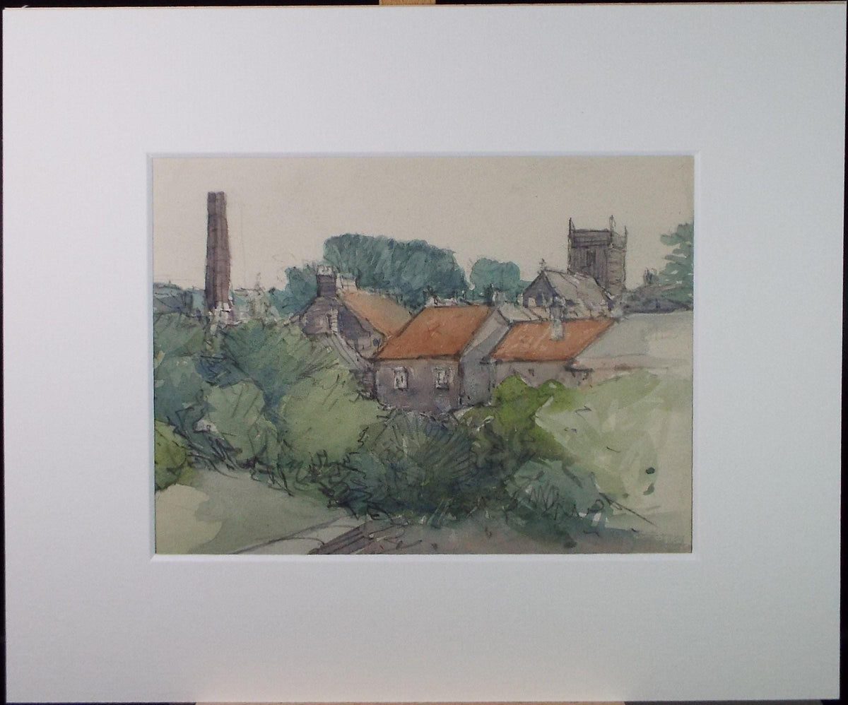 Original Watercolour & Pencil, 'Townscape', Circa 1920's, Lawrence Walker (1877-1967)