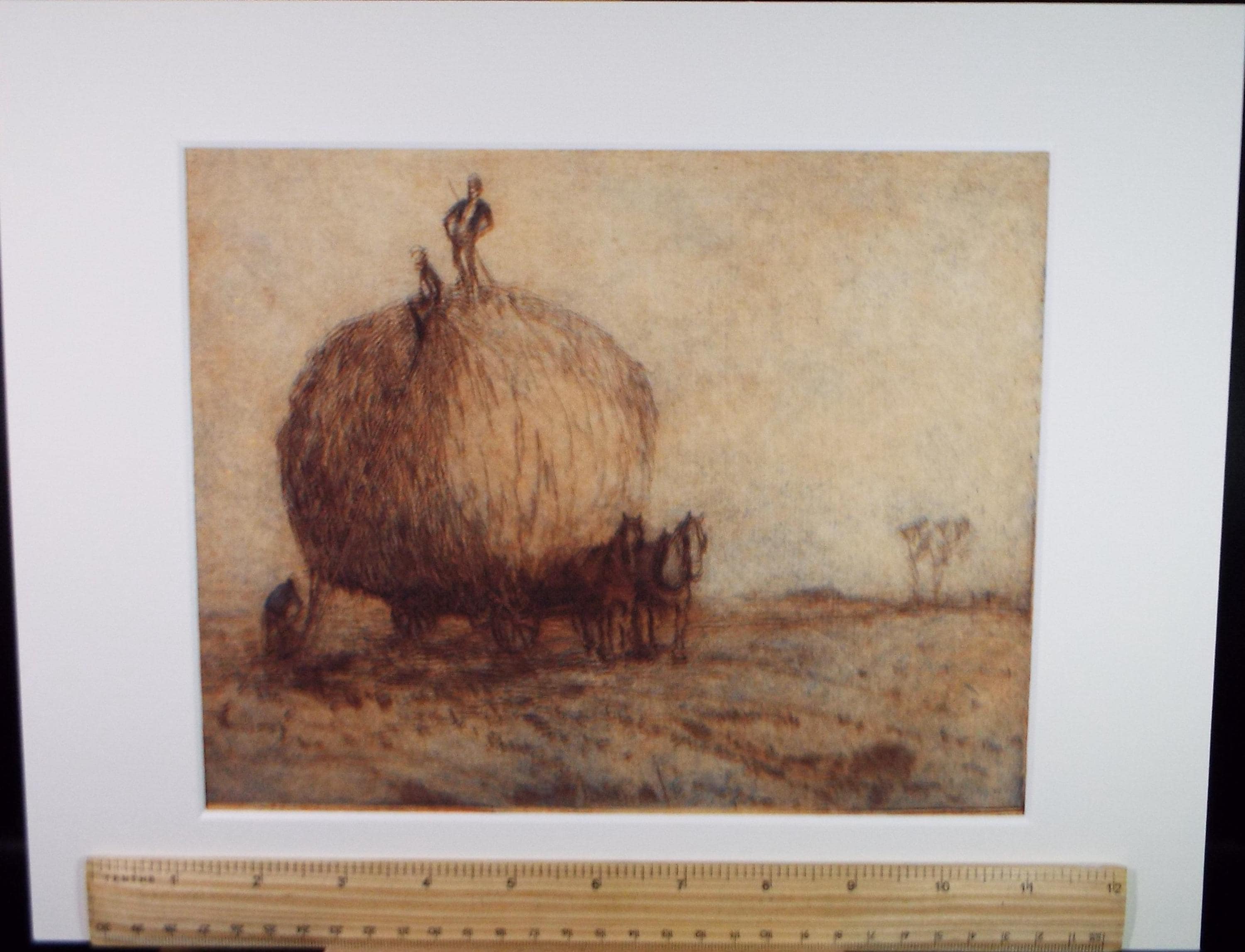 Hand Pressed Etching, 'Harvesting the Hay', Lawrence Walker (1877-1967), Circa 1920's