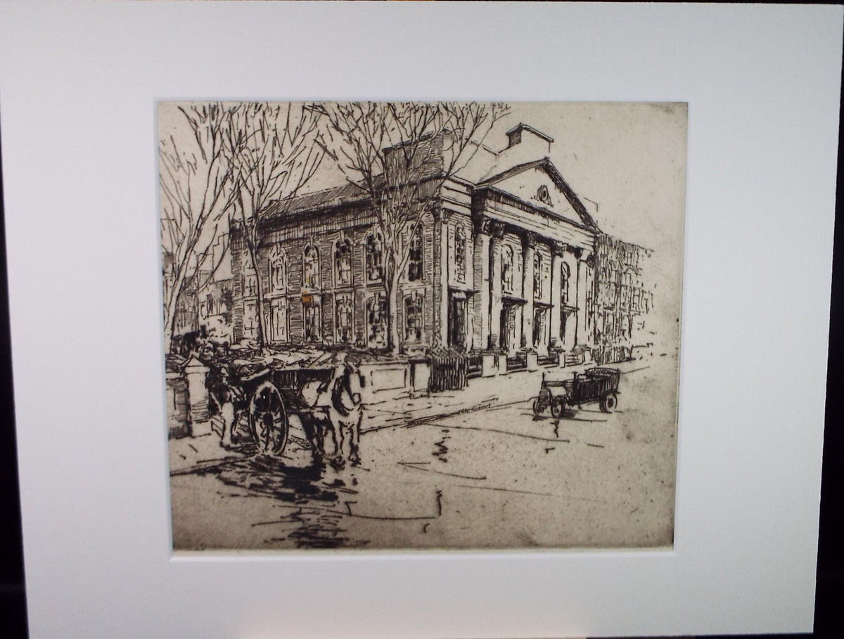 Hand Pressed Etching, 'A Mansion House', Lawrence Walker (1877-1967), Circa 1920's